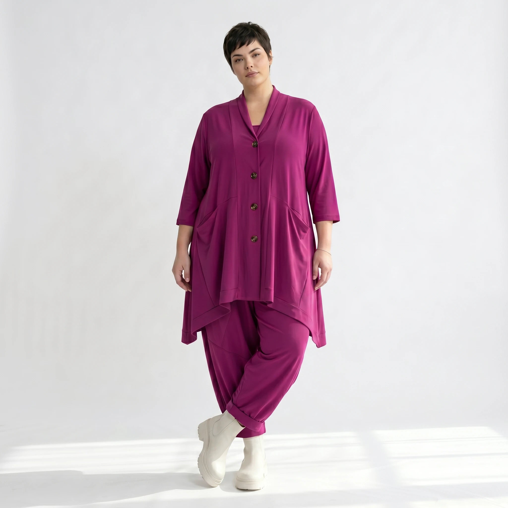 A-Form Jacke von AKH Fashion aus Materialmix, ausgefallene, zeitlose Lagenlook Mode