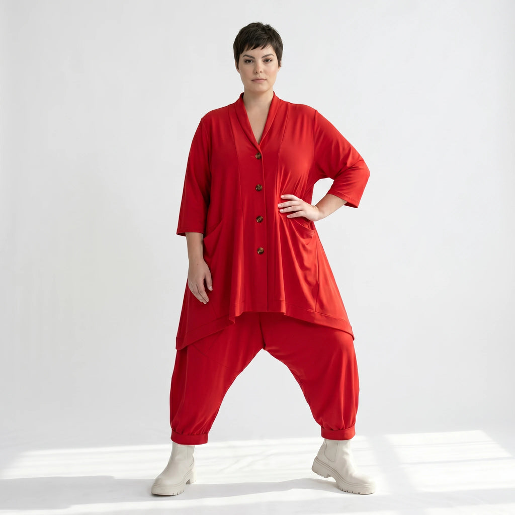 A-Form Jacke von AKH Fashion aus Materialmix, ausgefallene, zeitlose Lagenlook Mode
