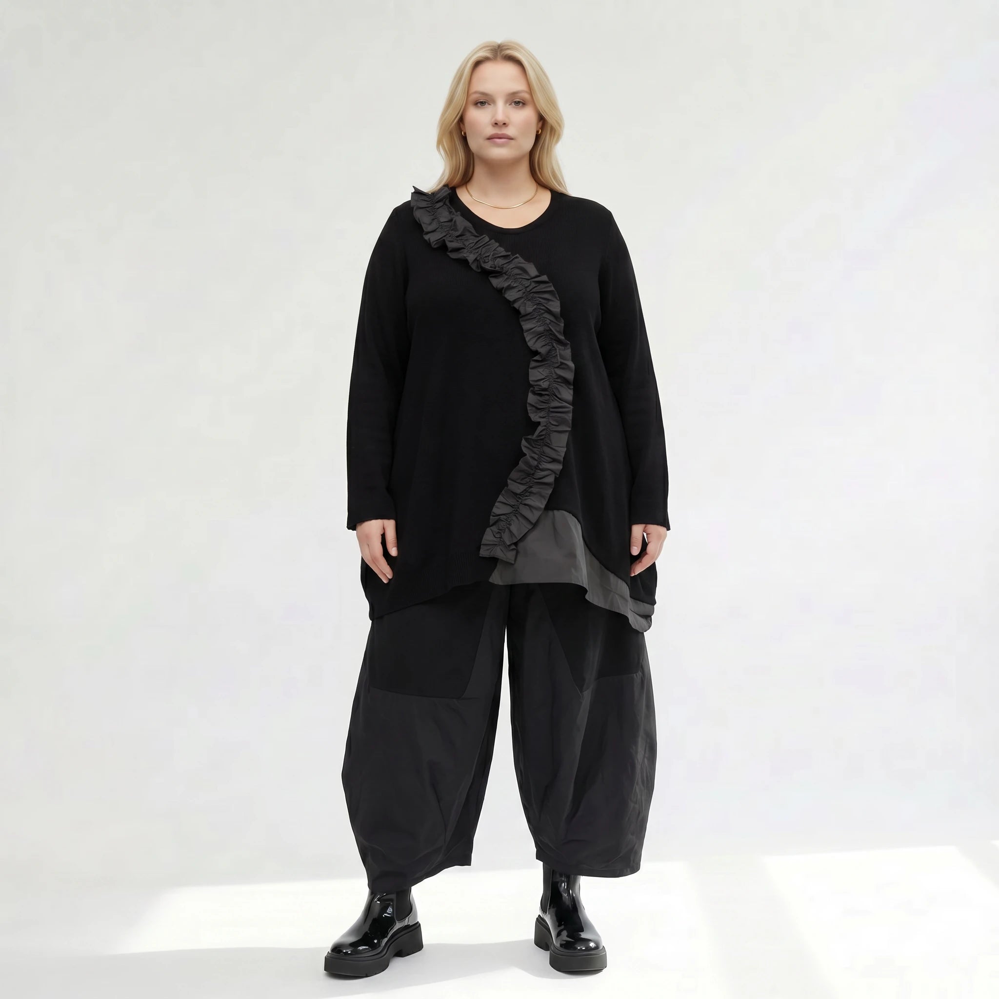Ballon Bigshirt von AKH Premium aus Baumwolle, 1446.02516, Schwarz, Schick, Modern, Bequem