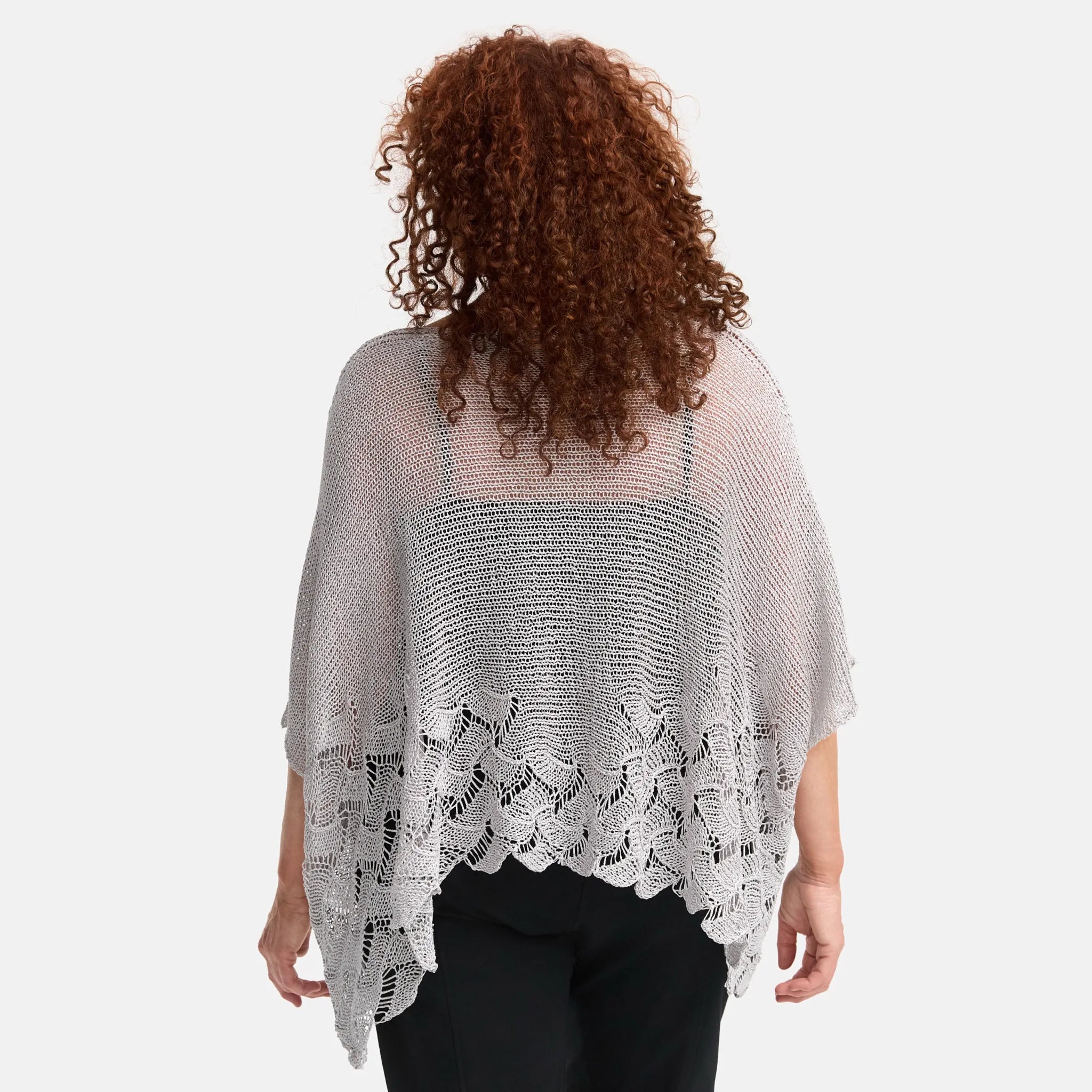  Amandine Pullover in kastiger Form, aus Baumwolle, A2806, Hellgrau, Schick, Modern, Bequem