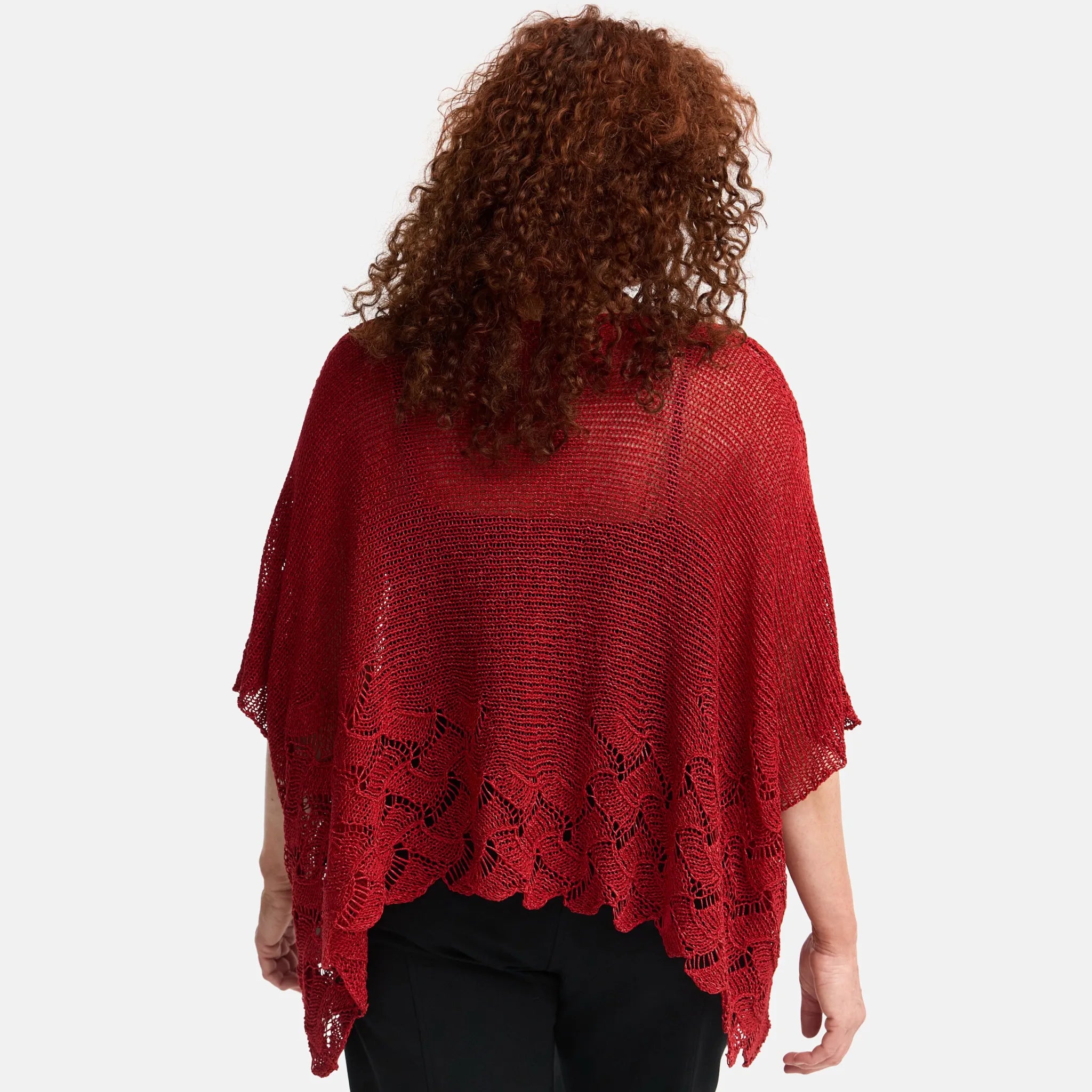 Amandine Pullover in kastiger Form, aus Baumwolle, A2806, Rot, Schick, Modern, Bequem