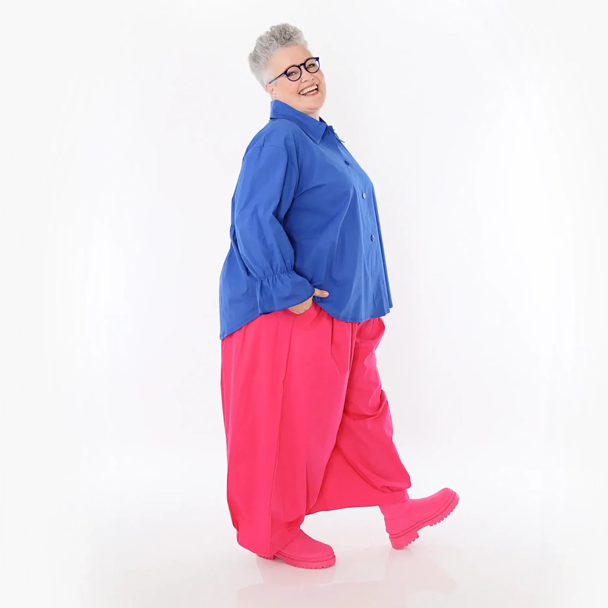  Ballonhose von AKH Fashion aus Baumwolle, 1482.07032, Fuchsia, Ausgefallen, Zeitlos
