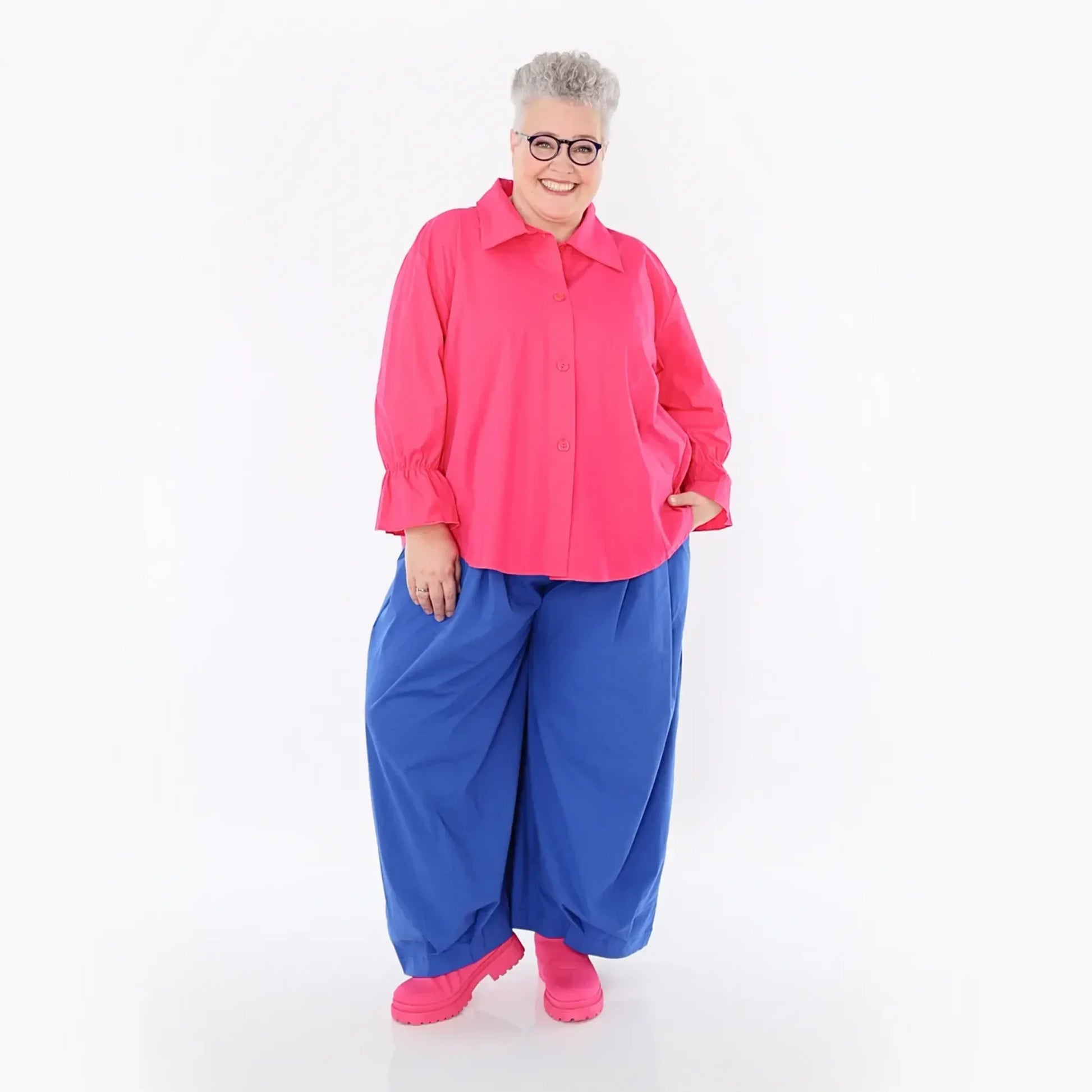  Ballonhose von AKH Fashion aus Baumwolle, 1482.07032, Royalblau, Ausgefallen, Zeitlos