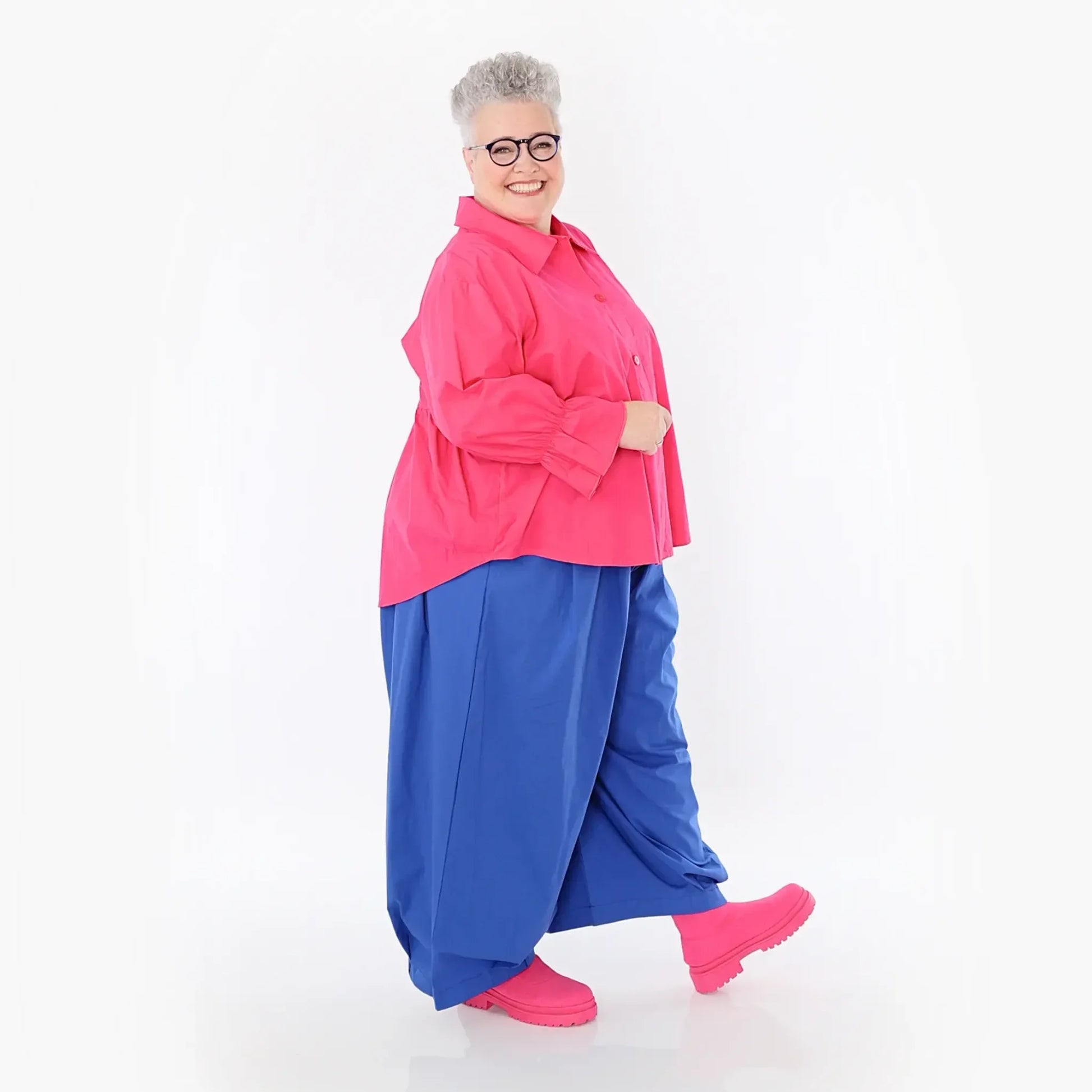  Ballonhose von AKH Fashion aus Baumwolle, 1482.07032, Royalblau, Ausgefallen, Zeitlos