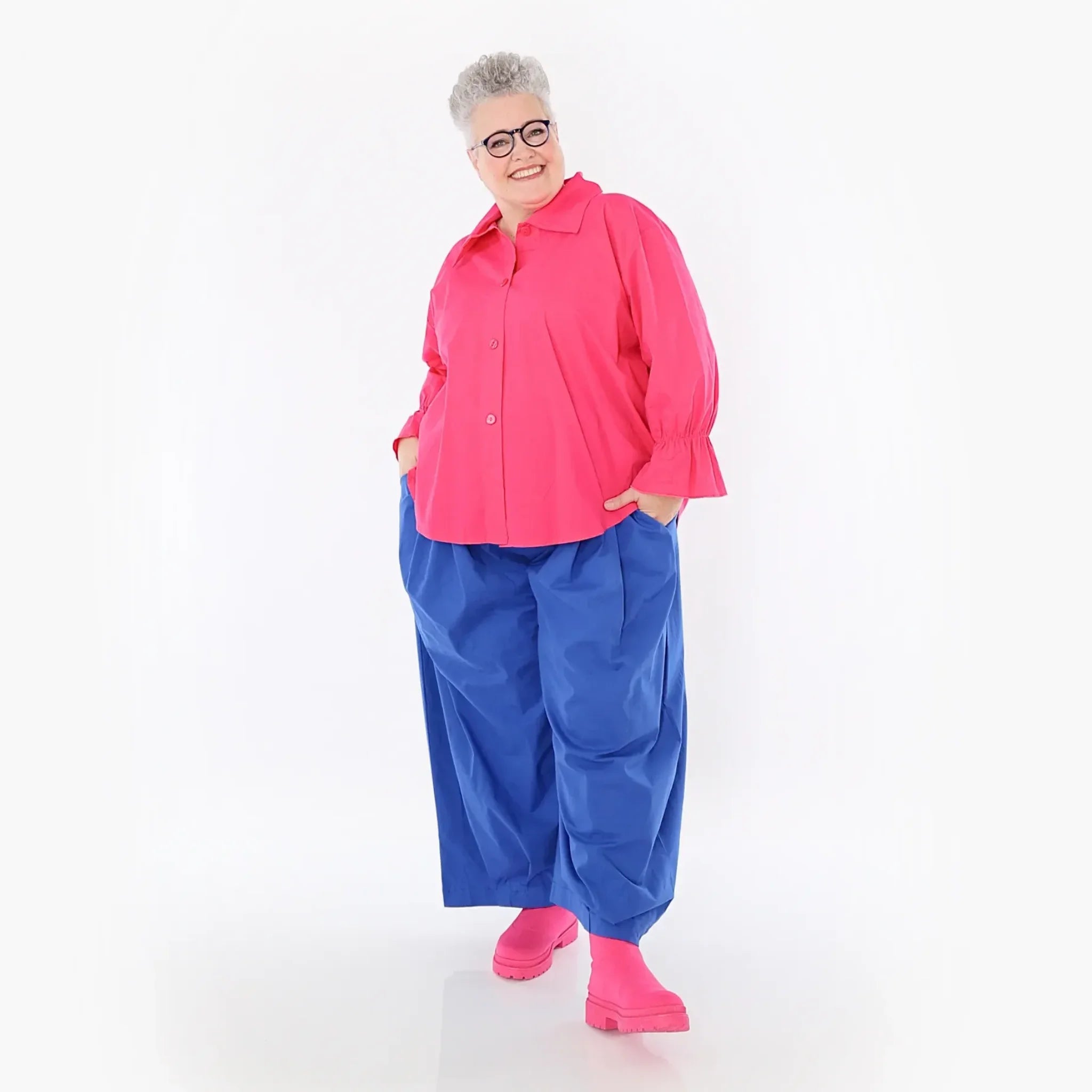  Ballonhose von AKH Fashion aus Baumwolle, 1482.07032, Royalblau, Ausgefallen, Zeitlos