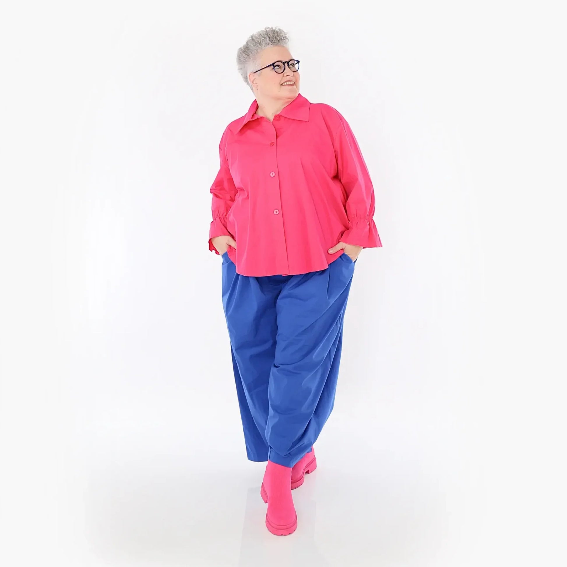  Ballonhose von AKH Fashion aus Baumwolle, 1482.07032, Royalblau, Ausgefallen, Zeitlos