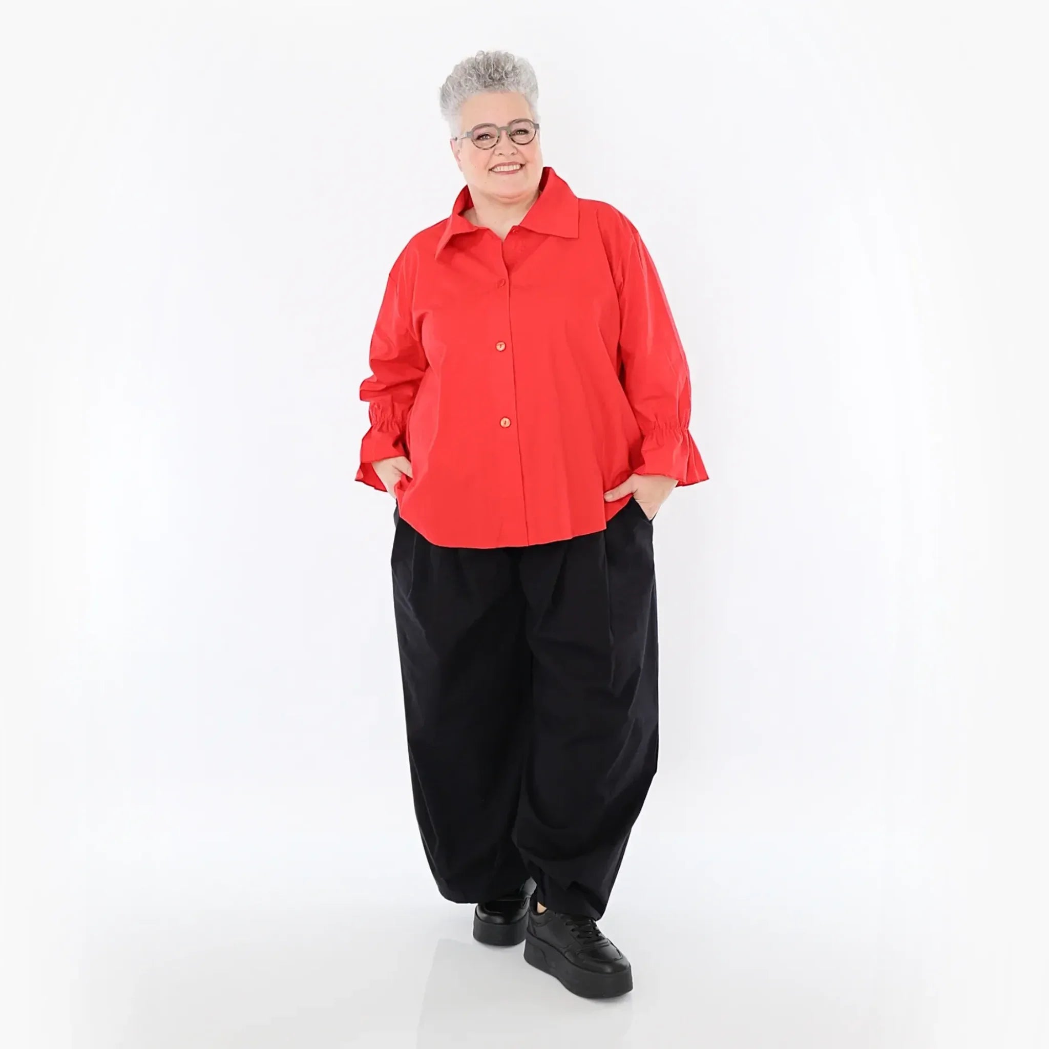 Ballonhose von AKH Fashion aus Baumwolle, 1482.07032, Schwarz, Ausgefallen, Zeitlos