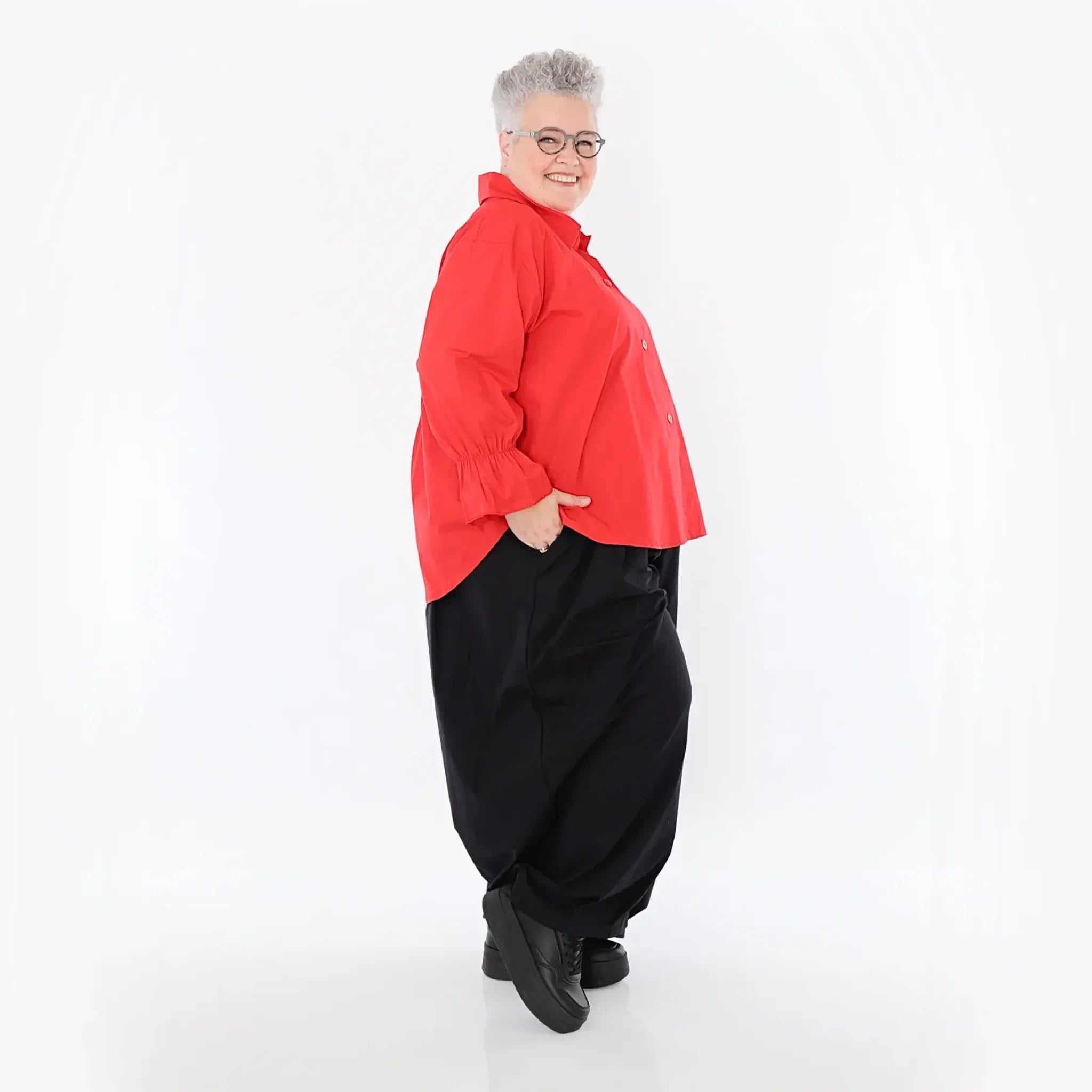 Ballonhose von AKH Fashion aus Baumwolle, 1482.07032, Schwarz, Ausgefallen, Zeitlos