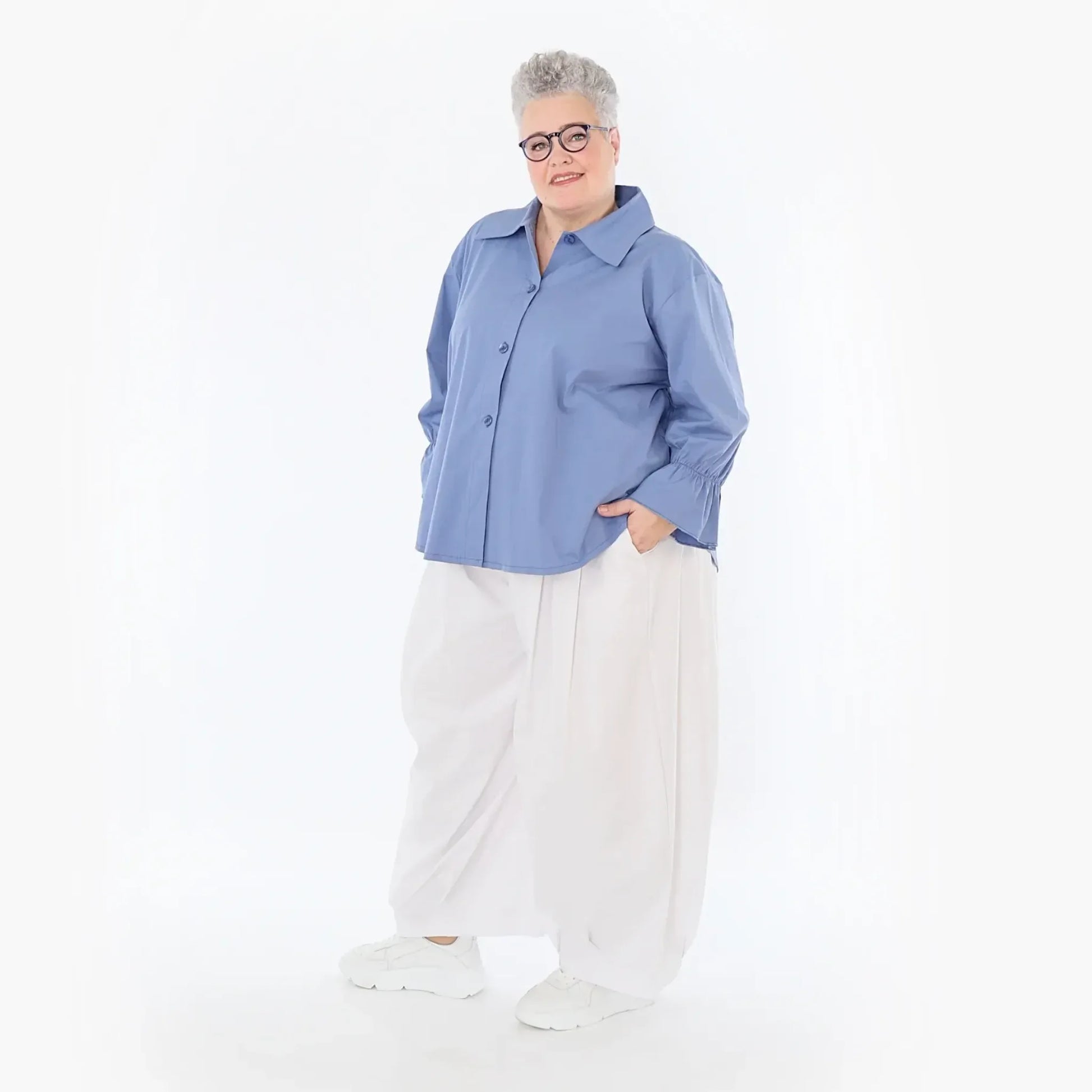  Ballonhose von AKH Fashion aus Baumwolle, 1482.07032, Weiß, Ausgefallen, Zeitlos, Schick