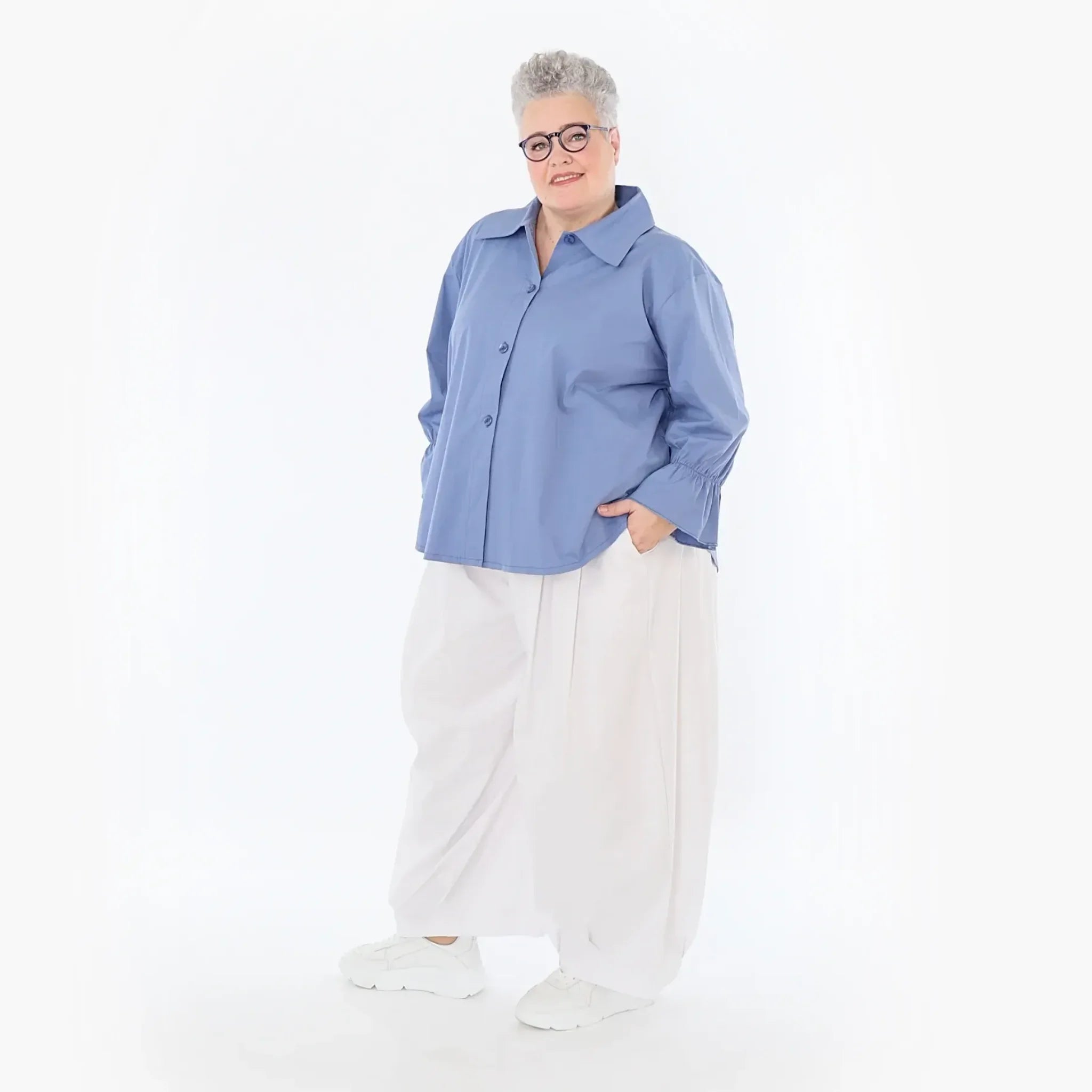  Ballonhose von AKH Fashion aus Baumwolle, 1482.07032, Weiß, Ausgefallen, Zeitlos, Schick