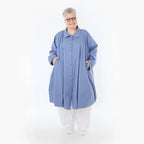  A-Form Jacke von AKH Fashion aus Baumwolle, 1482.07061, Azurblau, Ausgefallen, Zeitlos