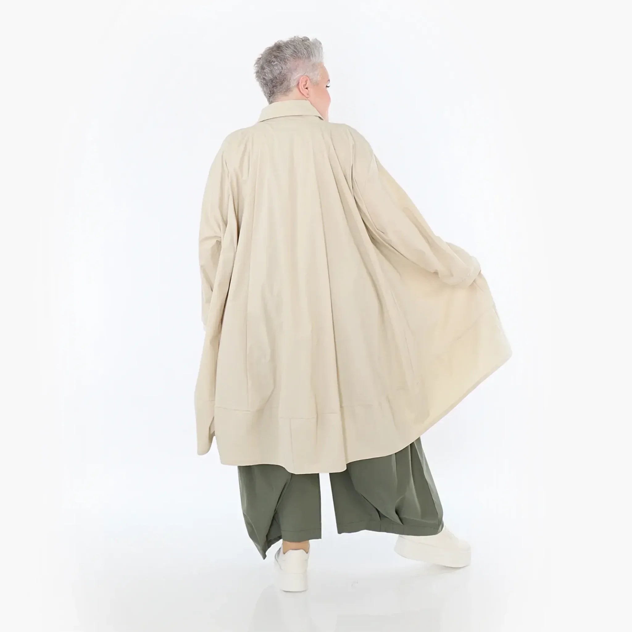  A-Form Jacke von AKH Fashion aus Baumwolle, 1482.07061, Beige, Ausgefallen, Zeitlos