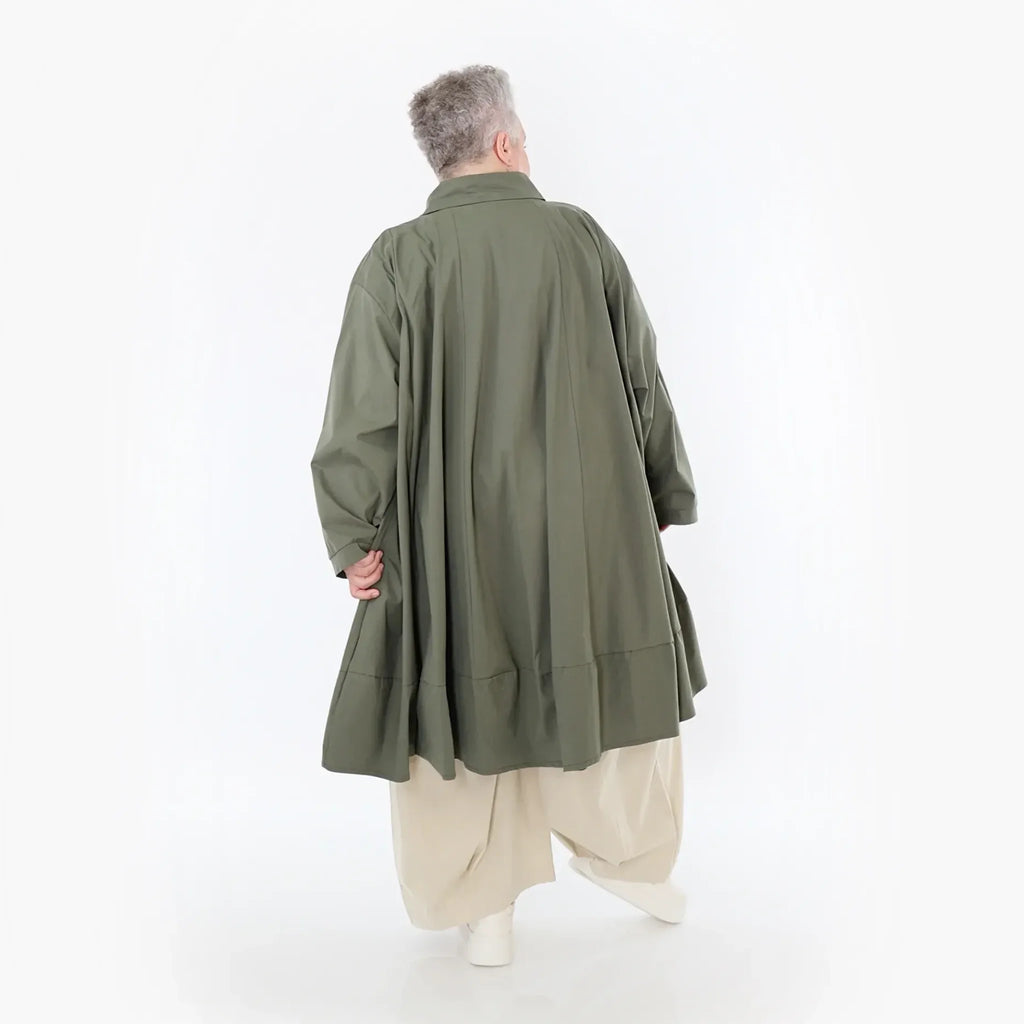  A-Form Jacke von AKH Fashion aus Baumwolle, 1482.07061, Khaki, Ausgefallen, Zeitlos