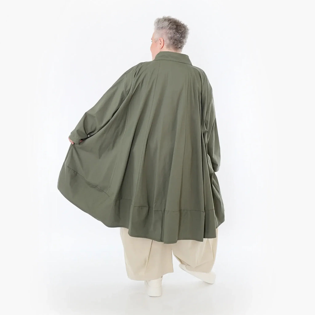  A-Form Jacke von AKH Fashion aus Baumwolle, 1482.07061, Khaki, Ausgefallen, Zeitlos