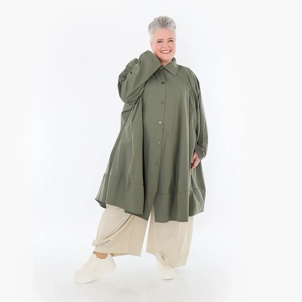  A-Form Jacke von AKH Fashion aus Baumwolle, 1482.07061, Khaki, Ausgefallen, Zeitlos