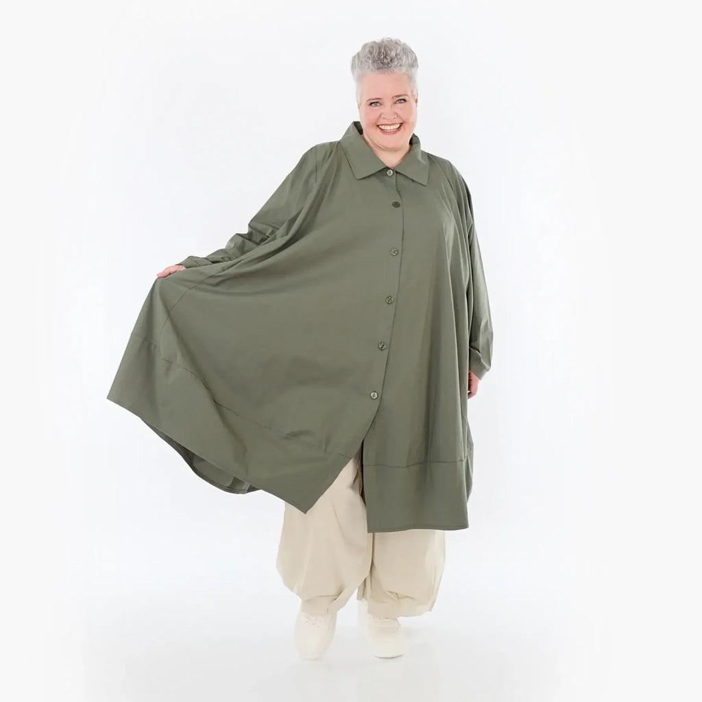  A-Form Jacke von AKH Fashion aus Baumwolle, 1482.07061, Khaki, Ausgefallen, Zeitlos