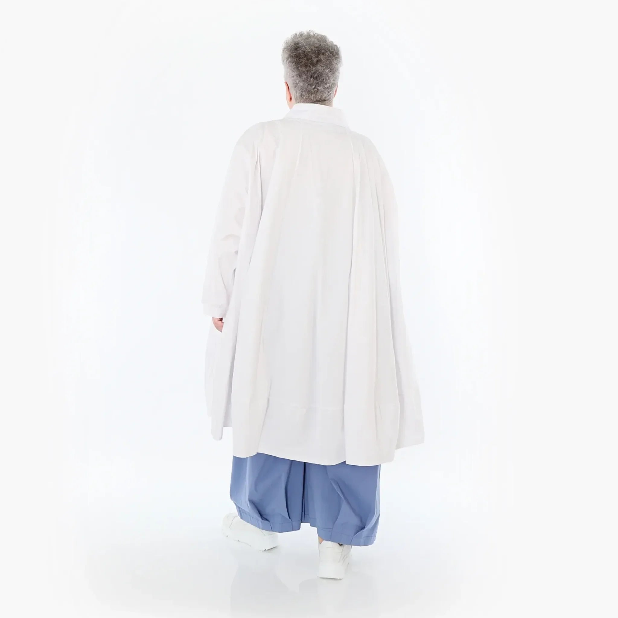  A-Form Jacke von AKH Fashion aus Baumwolle, 1482.07061, Weiß, Ausgefallen, Zeitlos, Schick