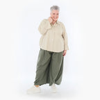  AKH Fashion Bluse in gerundeter Form, aus Baumwolle, 1482.07062, Beige, Ausgefallen
