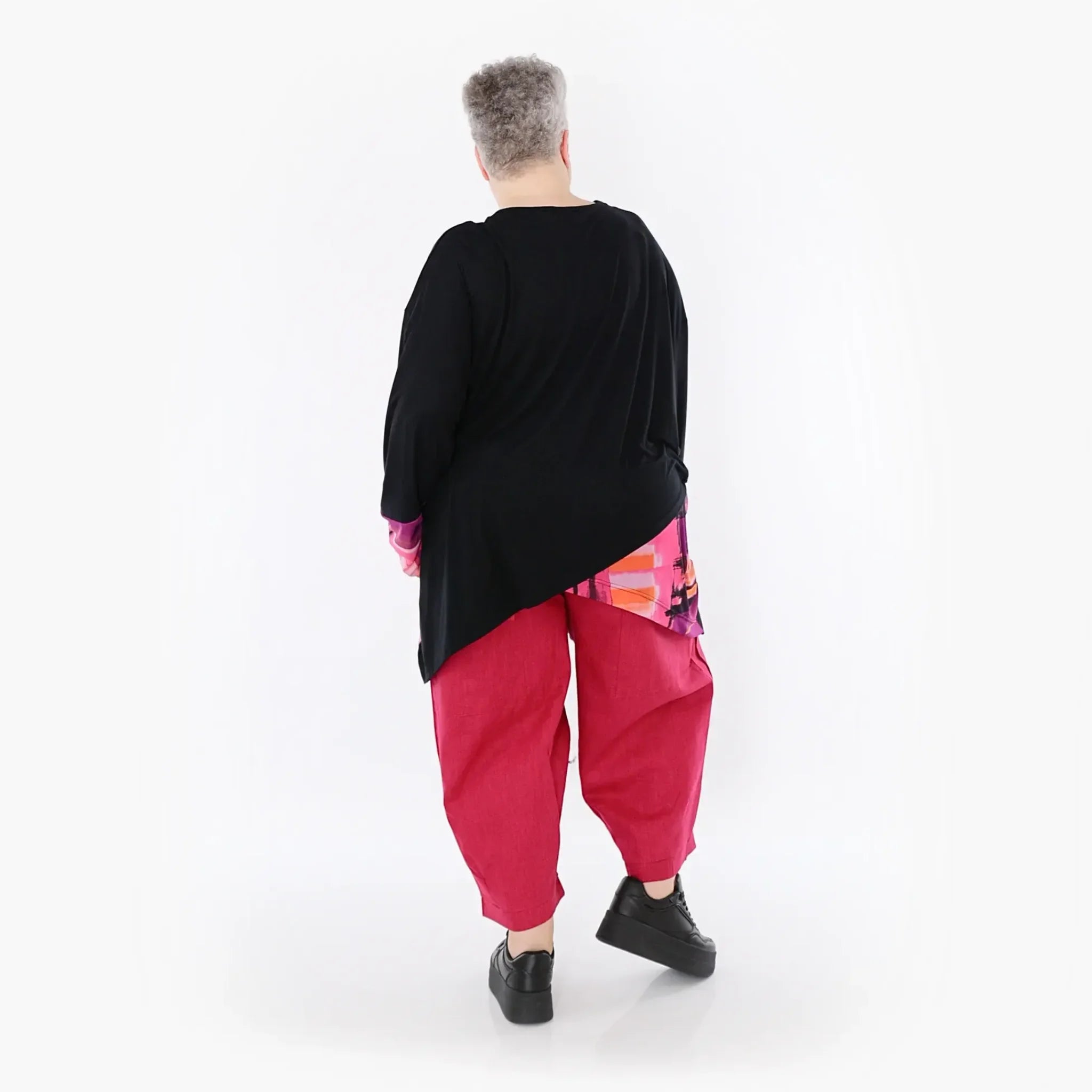  AKH Fashion Hose in gerader Form, aus Leinen, 1489.07098, Fuchsia, Ausgefallen, Zeitlos
