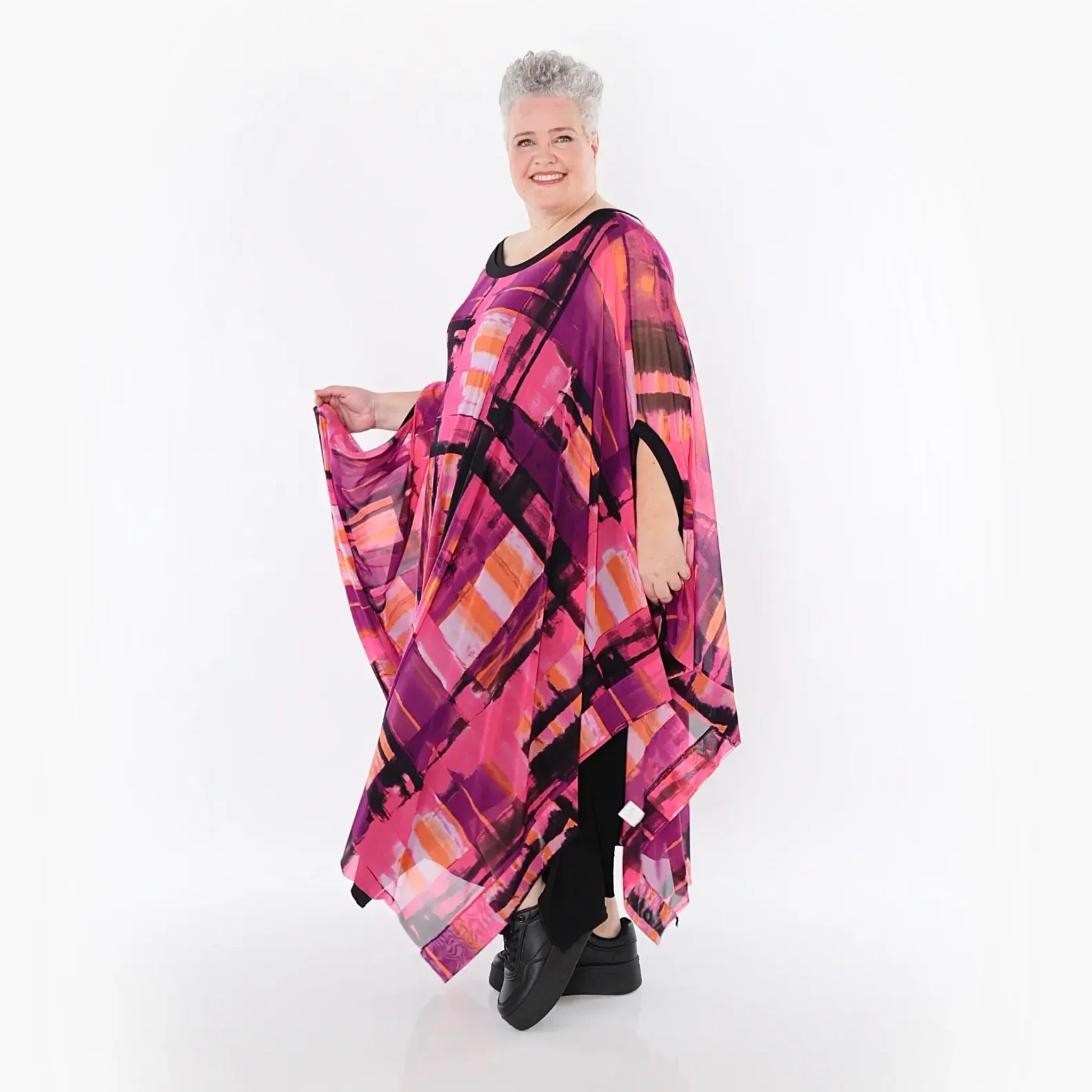  AKH Fashion Überwurf in gerader Form, aus Polyester, 1488.07100, Multicolor, Grafik