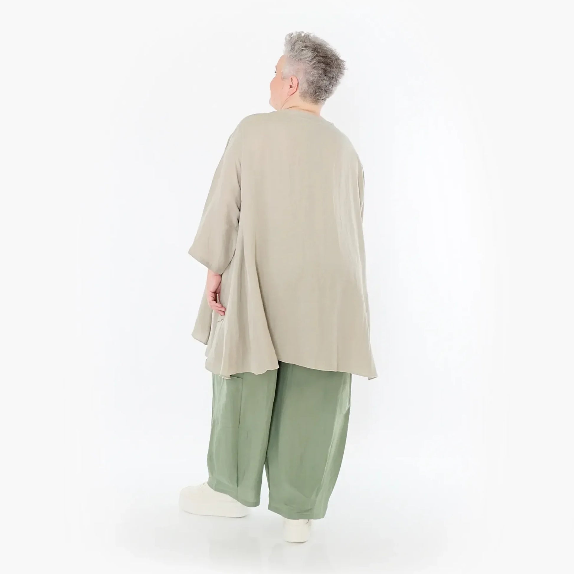  AKH Fashion Hose in gerader Form, aus Viskose, 1490.06710, Khaki, Ausgefallen, Zeitlos