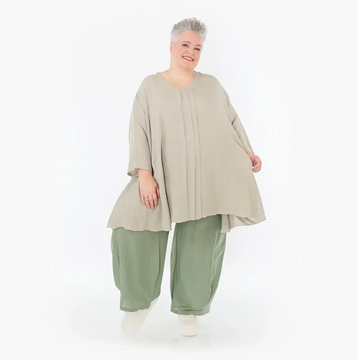  AKH Fashion Hose in gerader Form, aus Viskose, 1490.06710, Khaki, Ausgefallen, Zeitlos