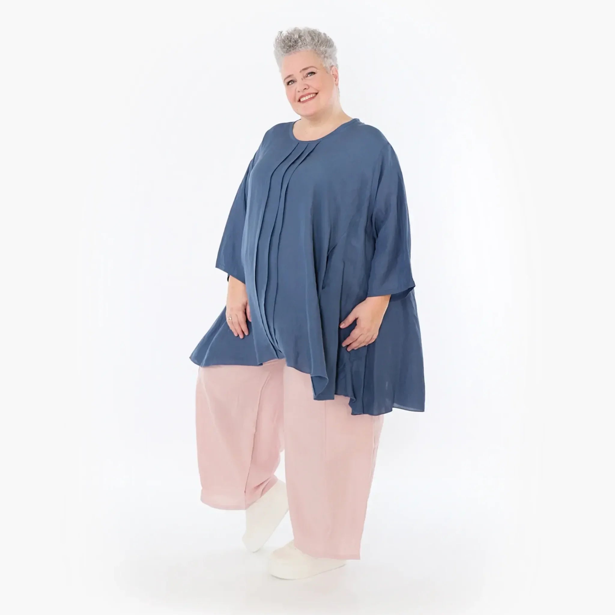  AKH Fashion Hose in gerader Form, aus Viskose, 1490.06710, Mauve, Ausgefallen, Zeitlos