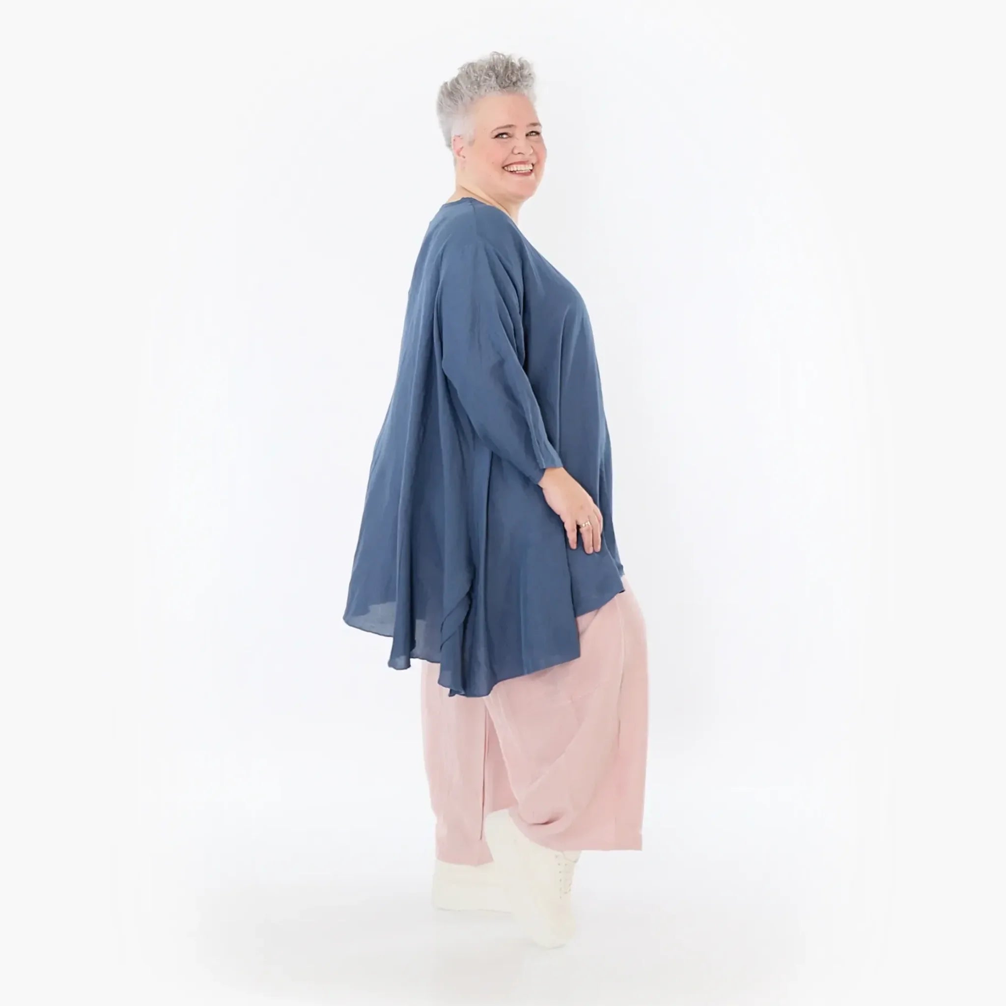  AKH Fashion Hose in gerader Form, aus Viskose, 1490.06710, Mauve, Ausgefallen, Zeitlos