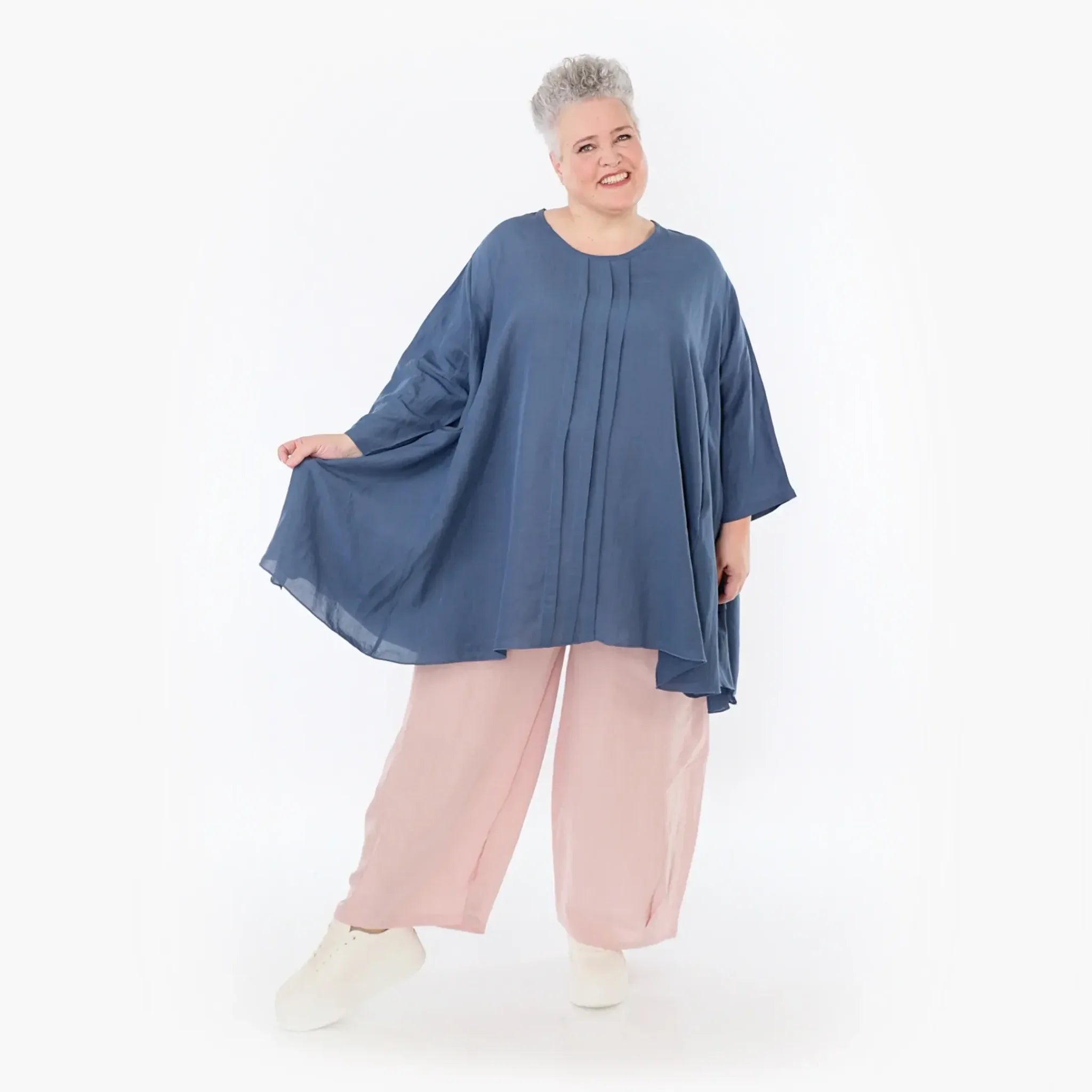  AKH Fashion Hose in gerader Form, aus Viskose, 1490.06710, Mauve, Ausgefallen, Zeitlos