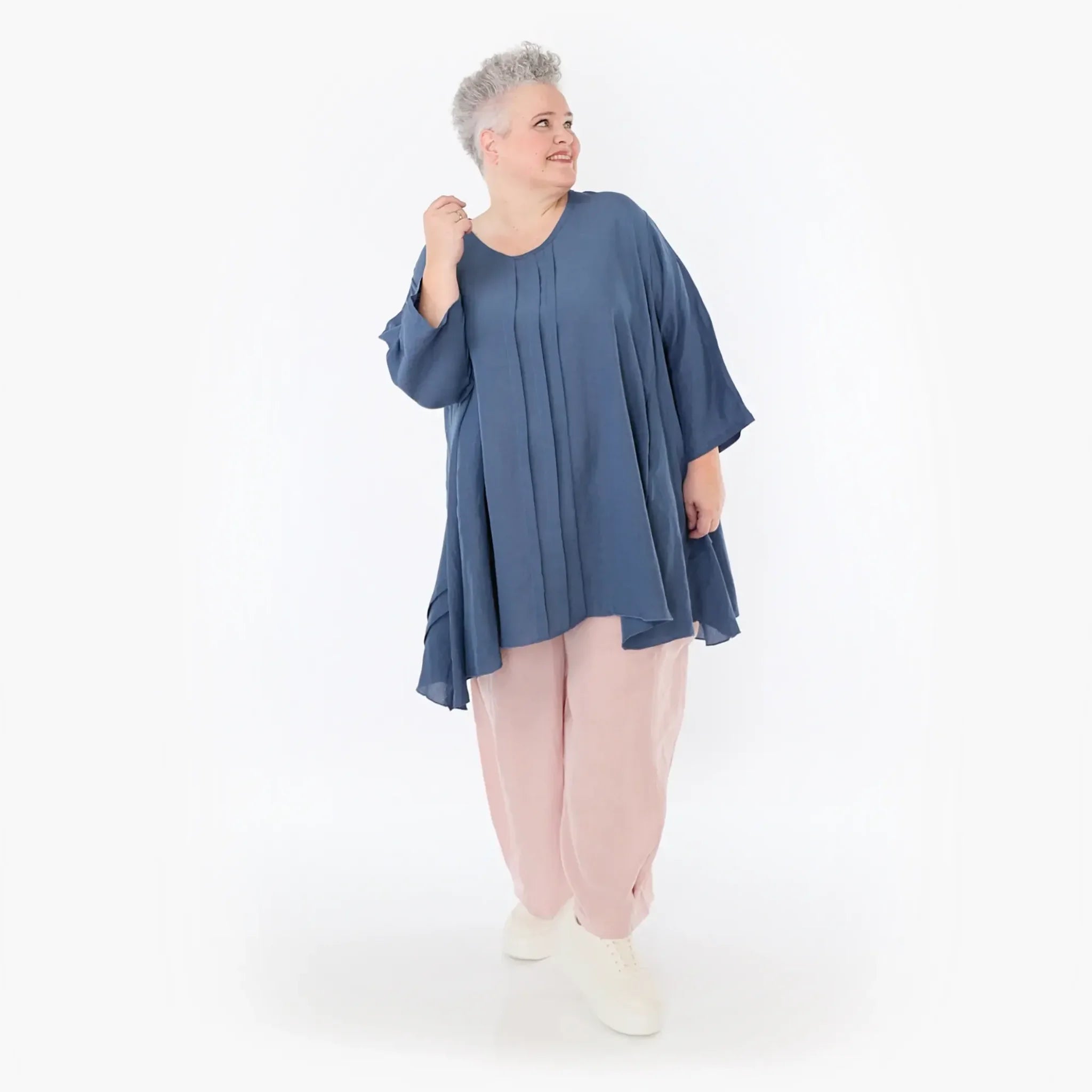  AKH Fashion Hose in gerader Form, aus Viskose, 1490.06710, Mauve, Ausgefallen, Zeitlos
