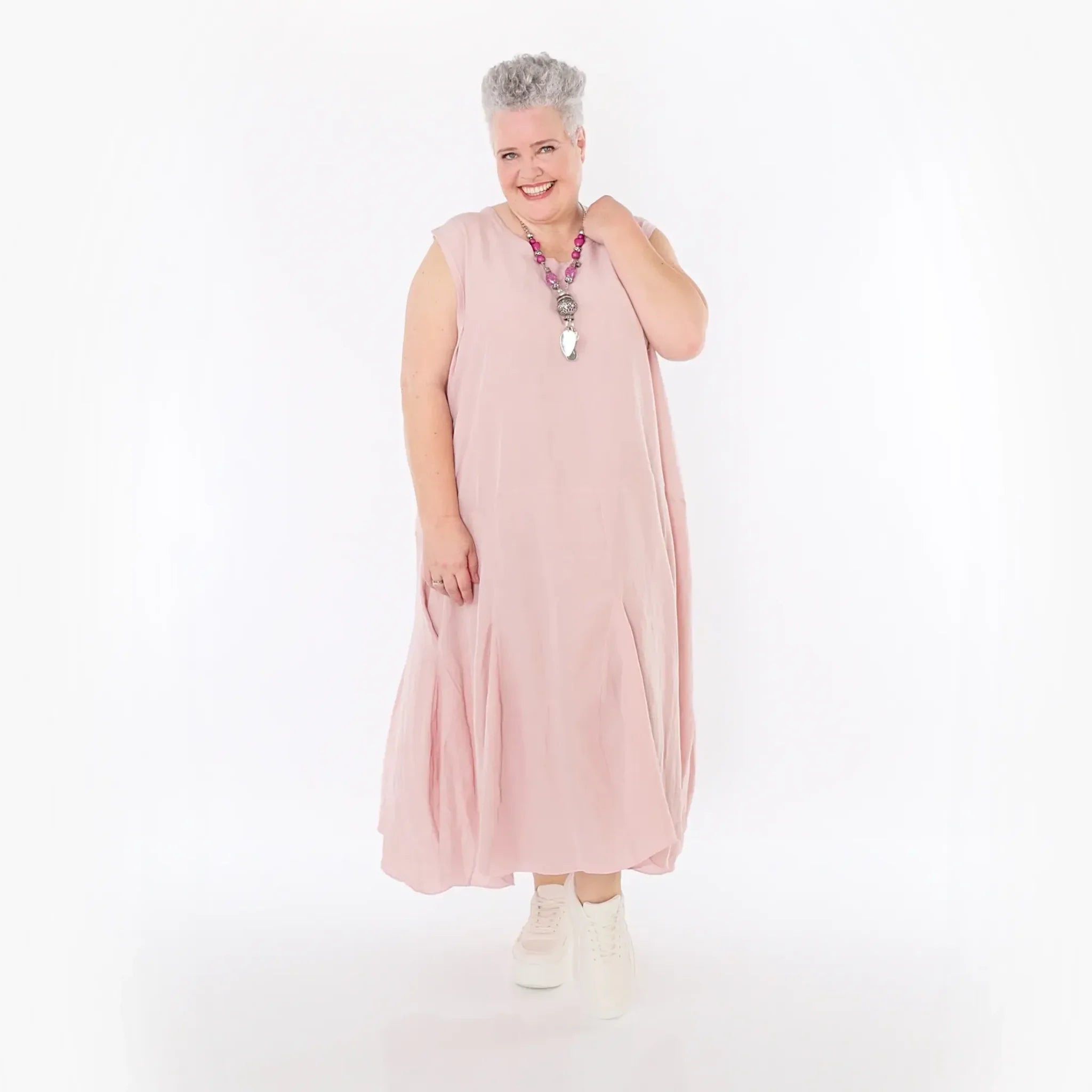  Ballonkleid von AKH Fashion aus Viskose, 1490.06972, Mauve, Ausgefallen, Zeitlos, Schick