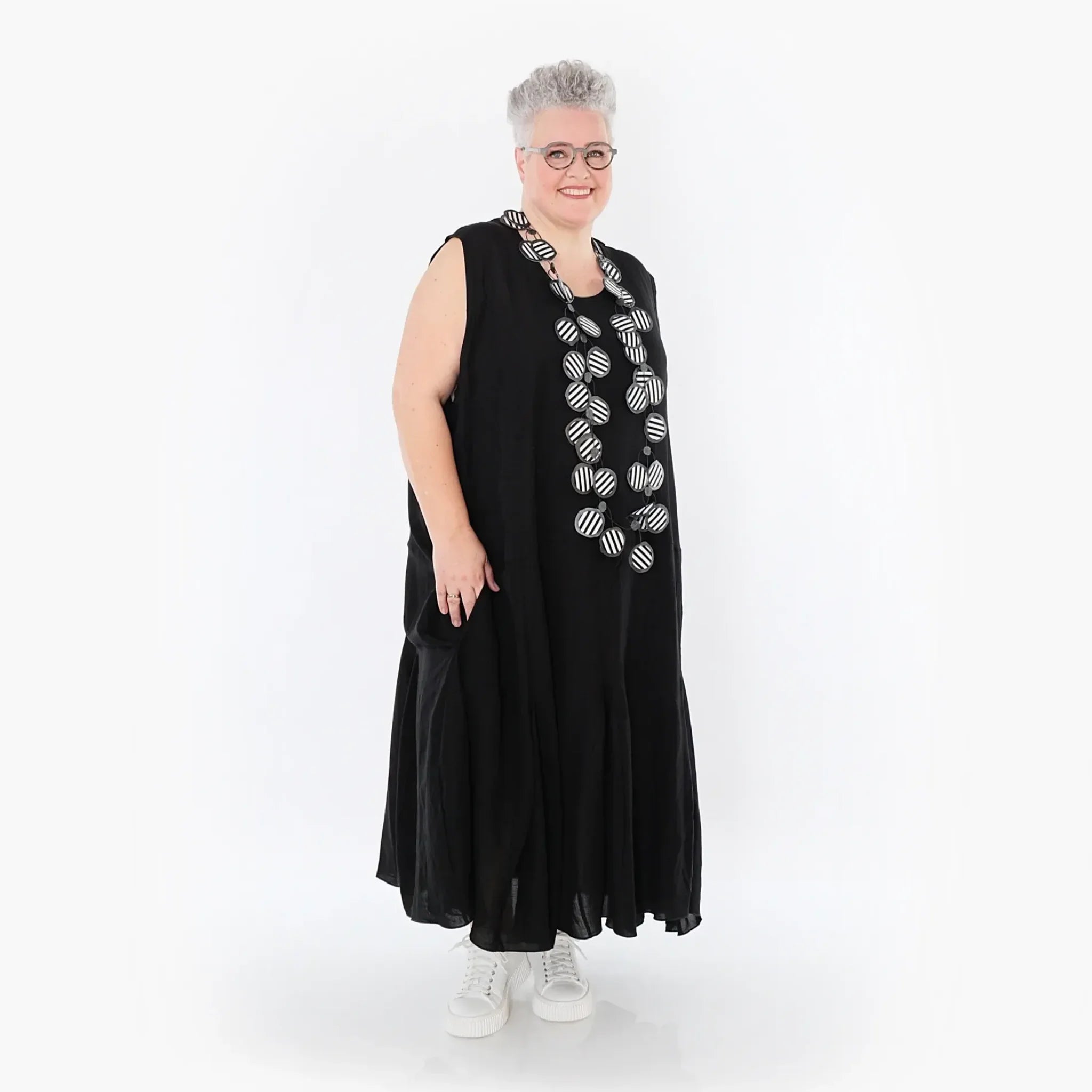  Ballonkleid von AKH Fashion aus Viskose, 1490.06972, Schwarz, Ausgefallen, Zeitlos, Schick