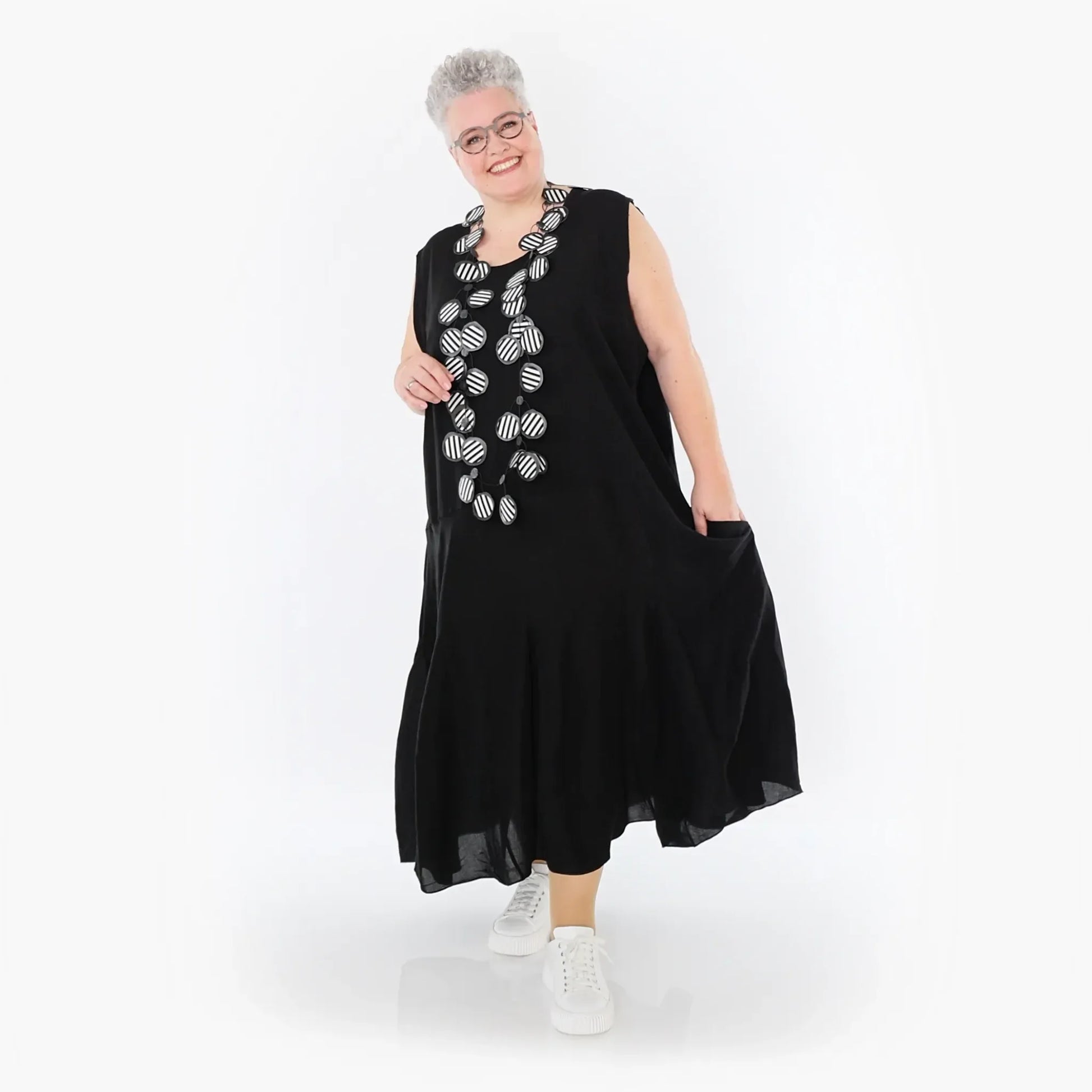  Ballonkleid von AKH Fashion aus Viskose, 1490.06972, Schwarz, Ausgefallen, Zeitlos, Schick