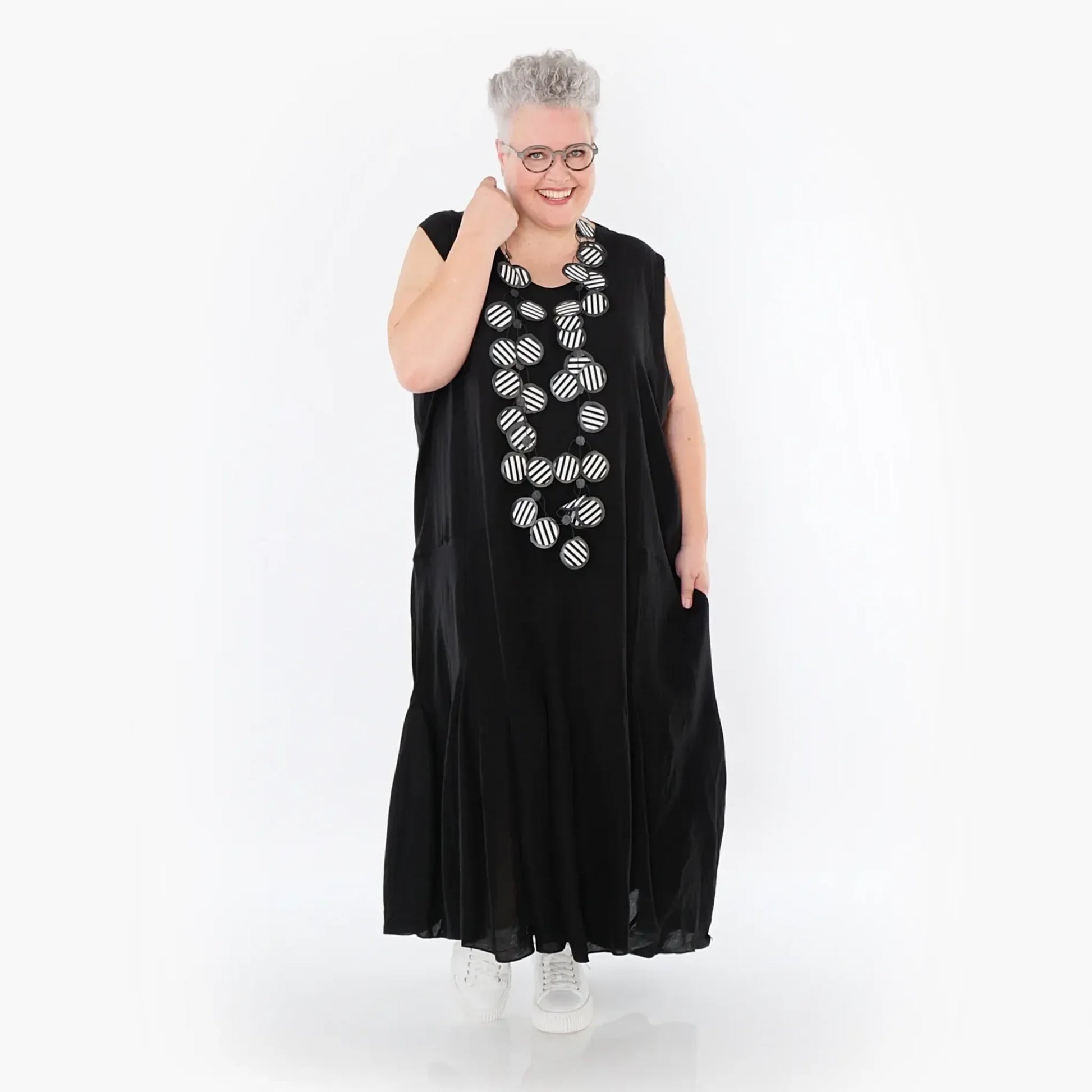  Ballonkleid von AKH Fashion aus Viskose, 1490.06972, Schwarz, Ausgefallen, Zeitlos, Schick