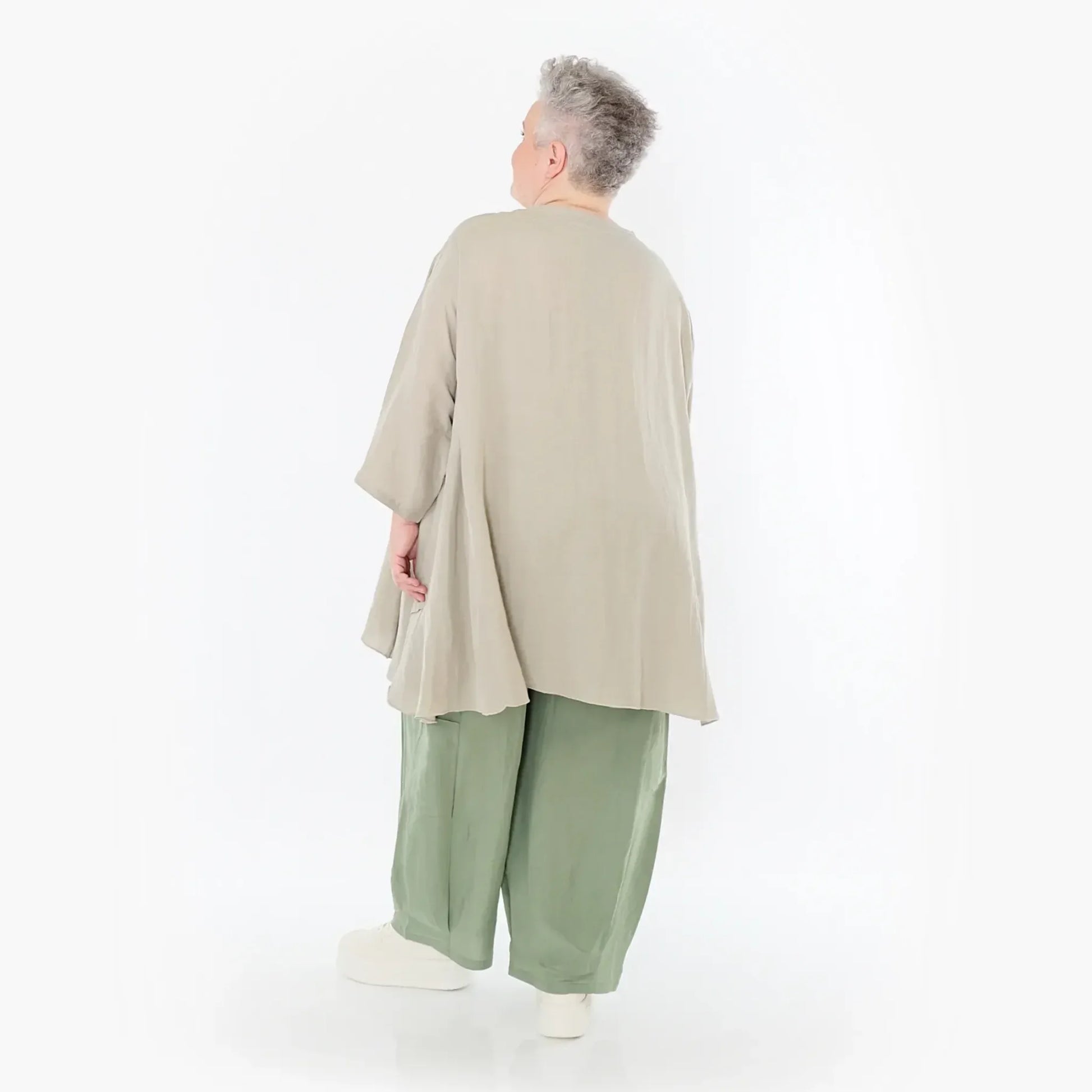  A-Form Bigshirt von AKH Fashion aus Viskose, 1490.07069, Beige, Ausgefallen, Zeitlos, Schick