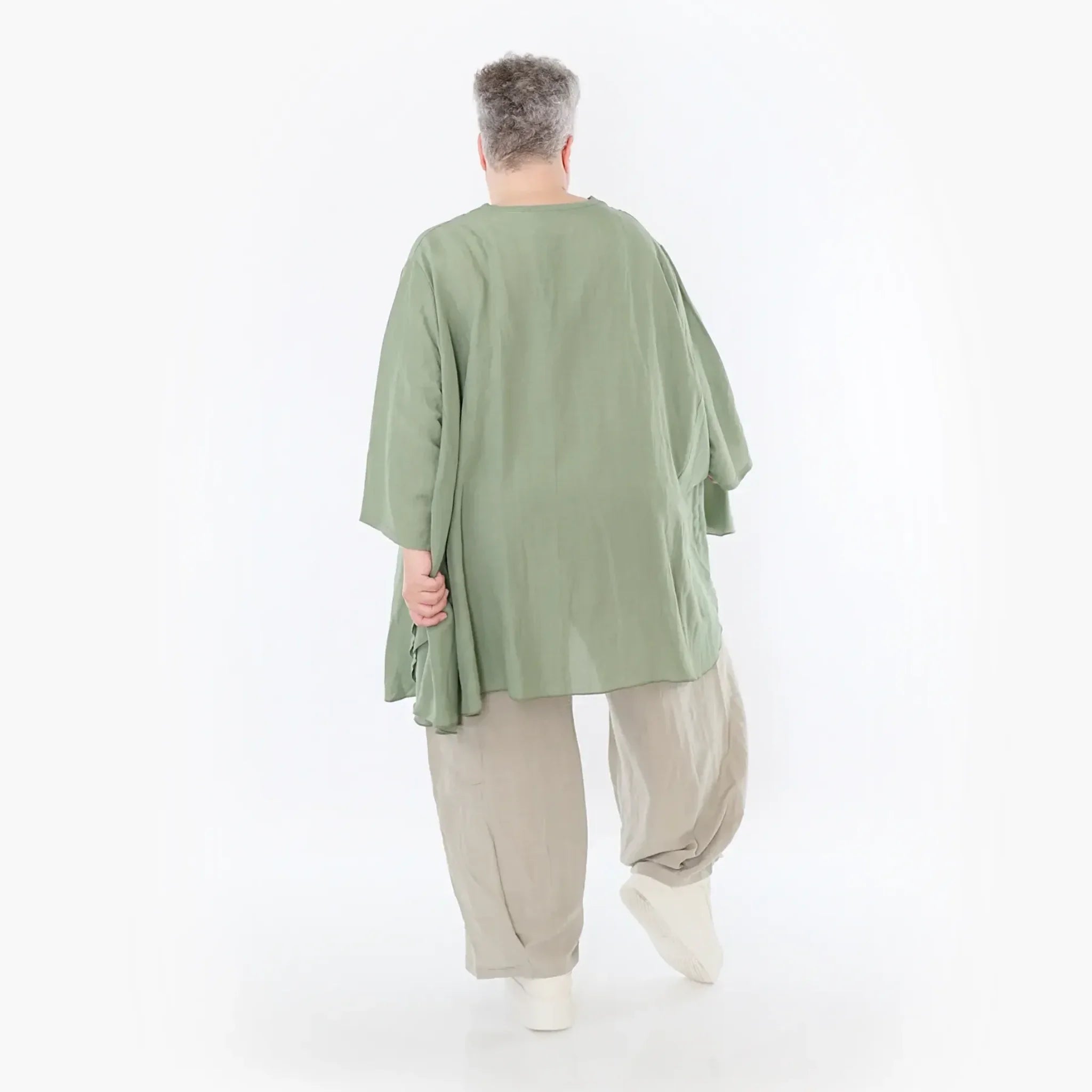  A-Form Bigshirt von AKH Fashion aus Viskose, 1490.07069, Khaki, Ausgefallen, Zeitlos, Schick