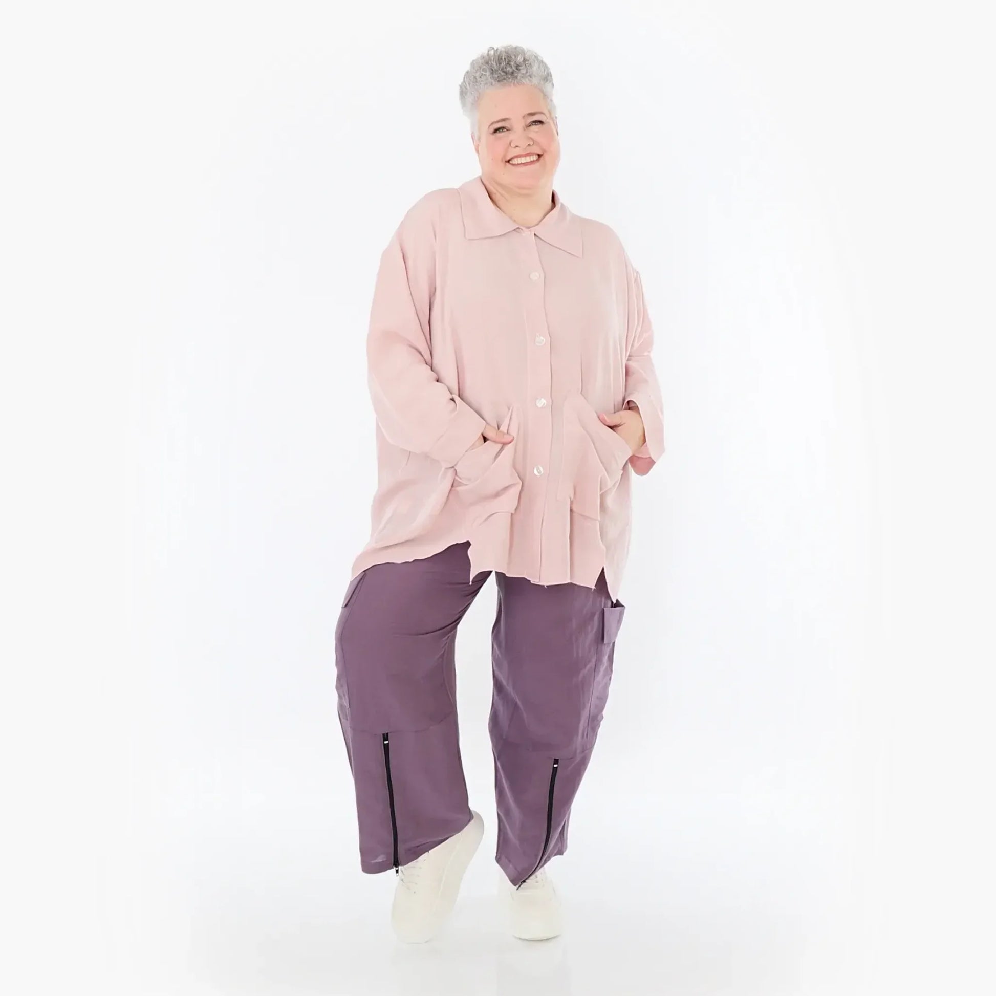  AKH Fashion Hose in gerader Form, aus Viskose, 1490.07076, Pflaume, Ausgefallen, Zeitlos