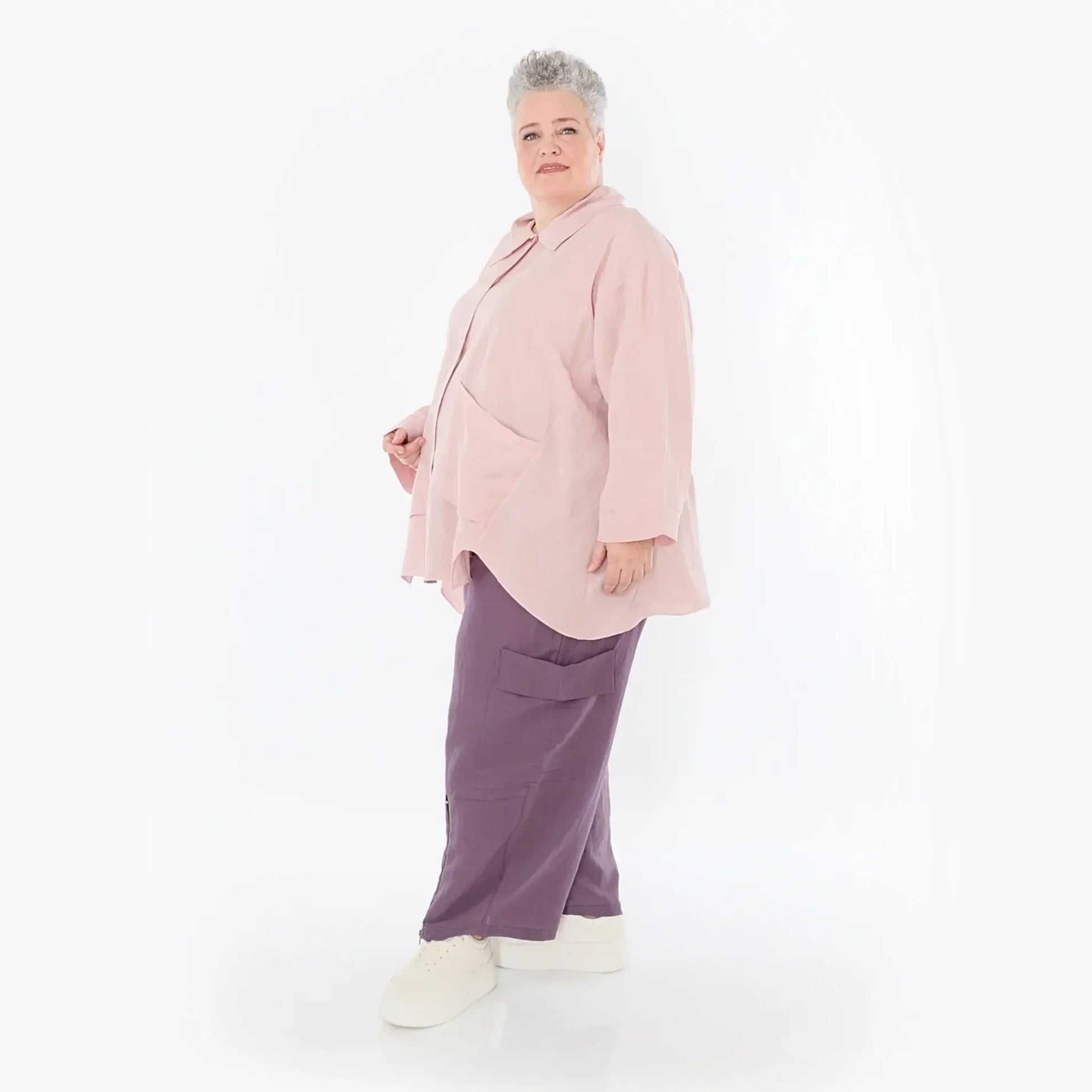  AKH Fashion Hose in gerader Form, aus Viskose, 1490.07076, Pflaume, Ausgefallen, Zeitlos