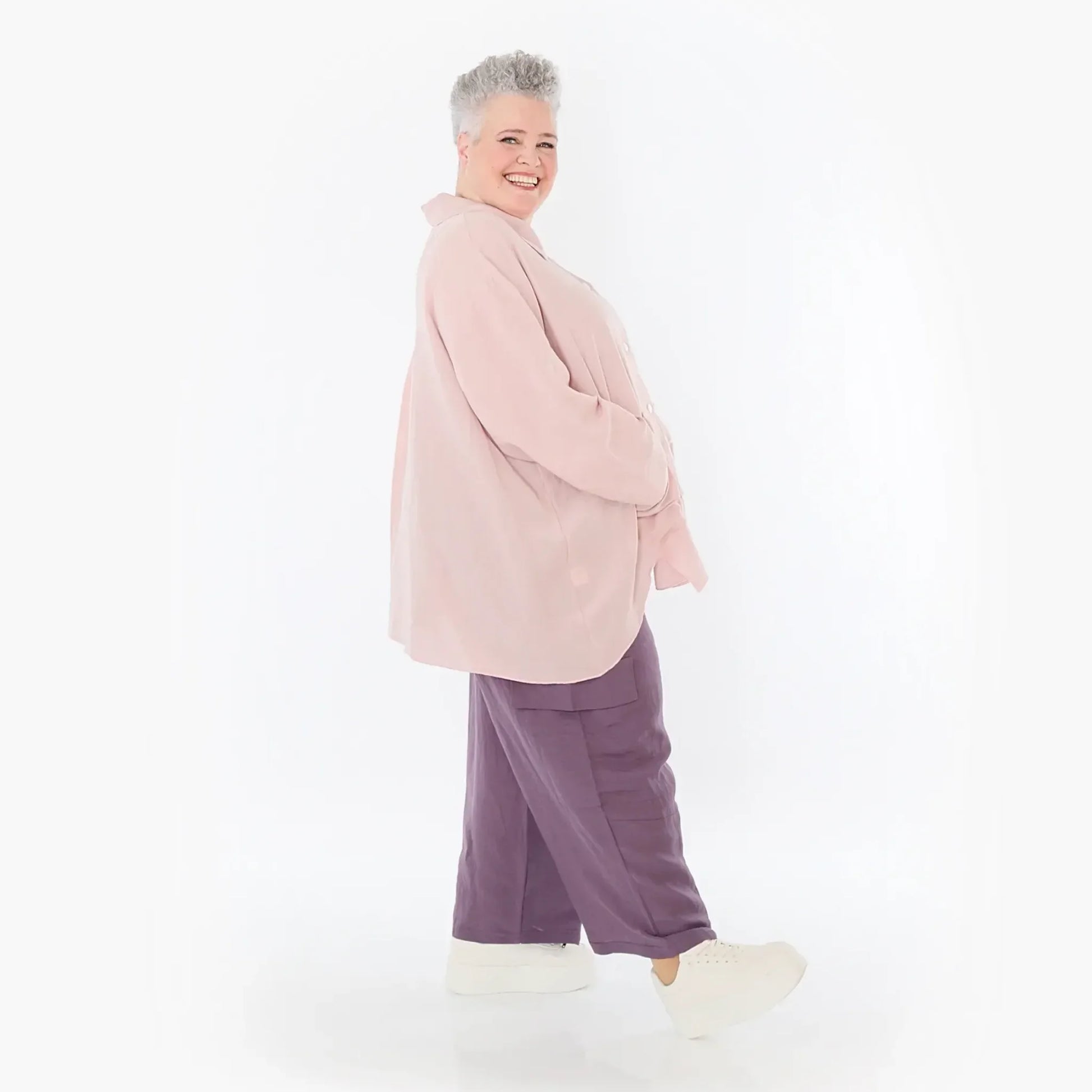  AKH Fashion Hose in gerader Form, aus Viskose, 1490.07076, Pflaume, Ausgefallen, Zeitlos