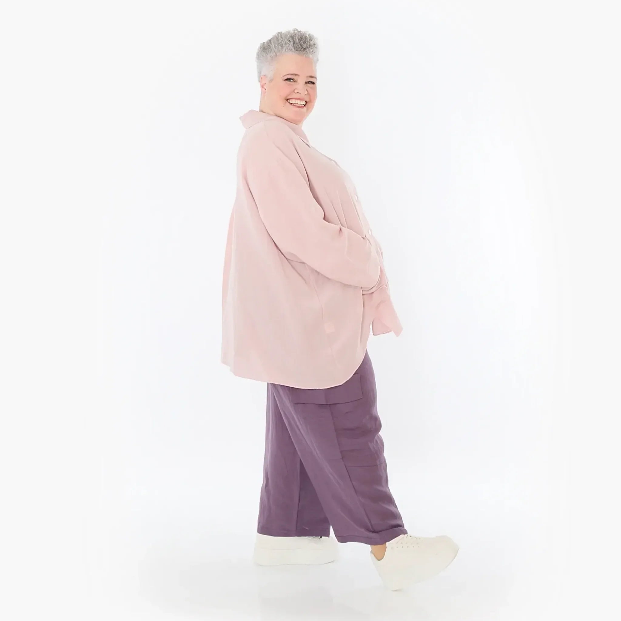  AKH Fashion Hose in gerader Form, aus Viskose, 1490.07076, Pflaume, Ausgefallen, Zeitlos