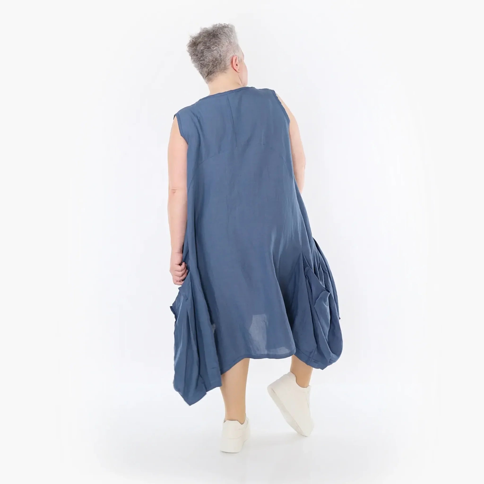  Ballonkleid von AKH Fashion aus Viskose, 1490.07093, Azurblau, Ausgefallen, Zeitlos