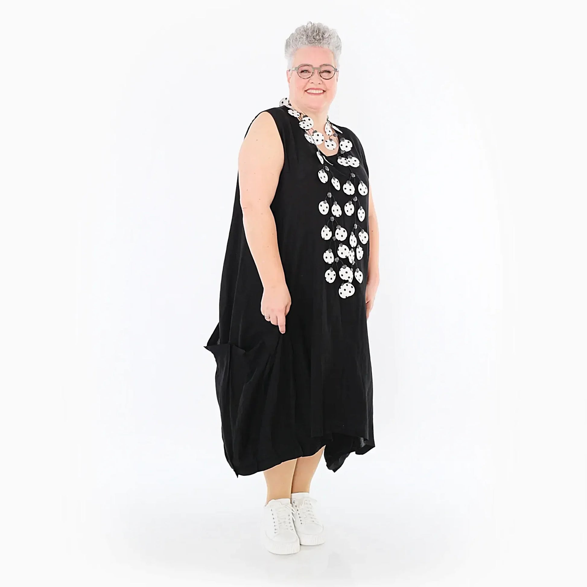  Ballonkleid von AKH Fashion aus Viskose, 1490.07093, Schwarz, Ausgefallen, Zeitlos, Schick