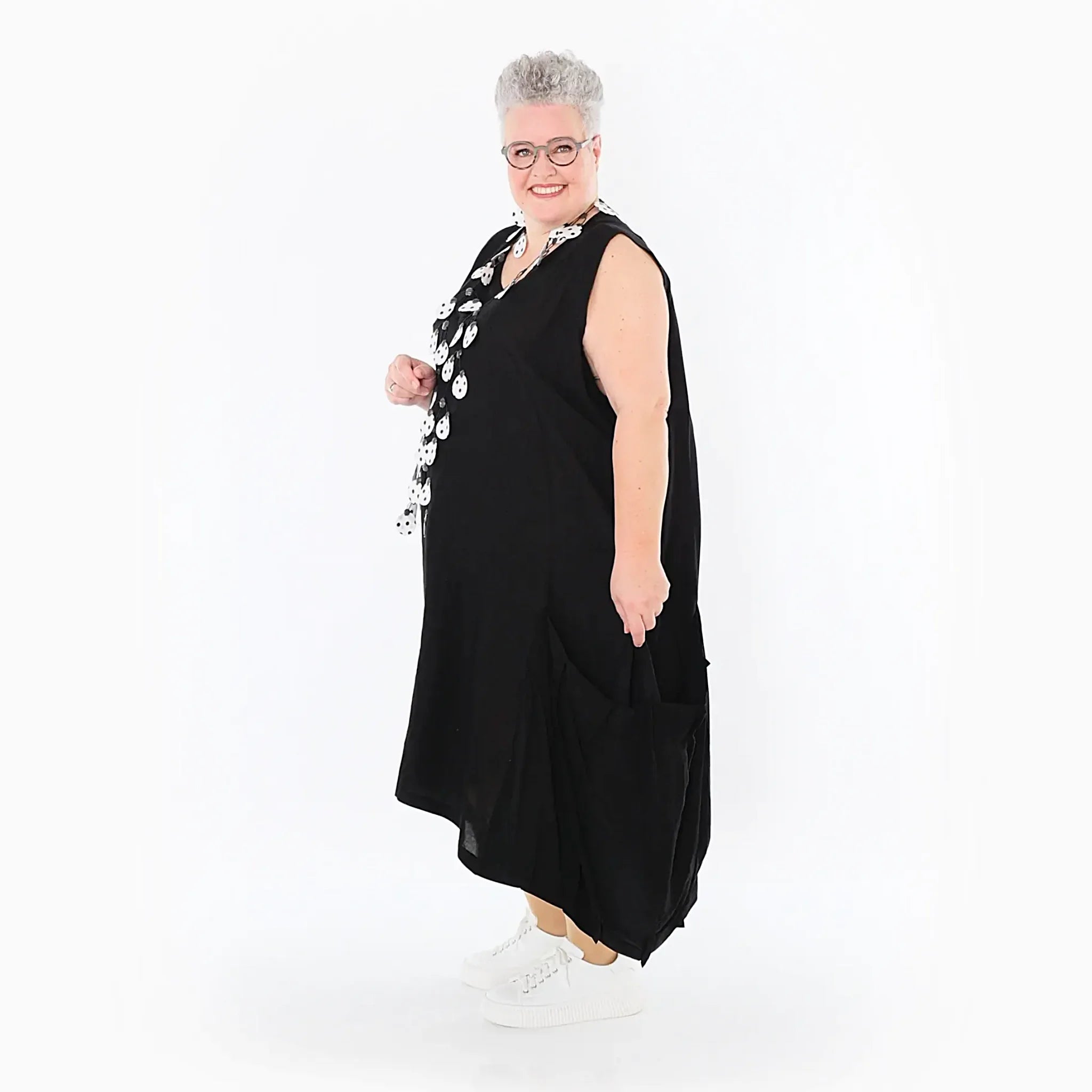  Ballonkleid von AKH Fashion aus Viskose, 1490.07093, Schwarz, Ausgefallen, Zeitlos, Schick