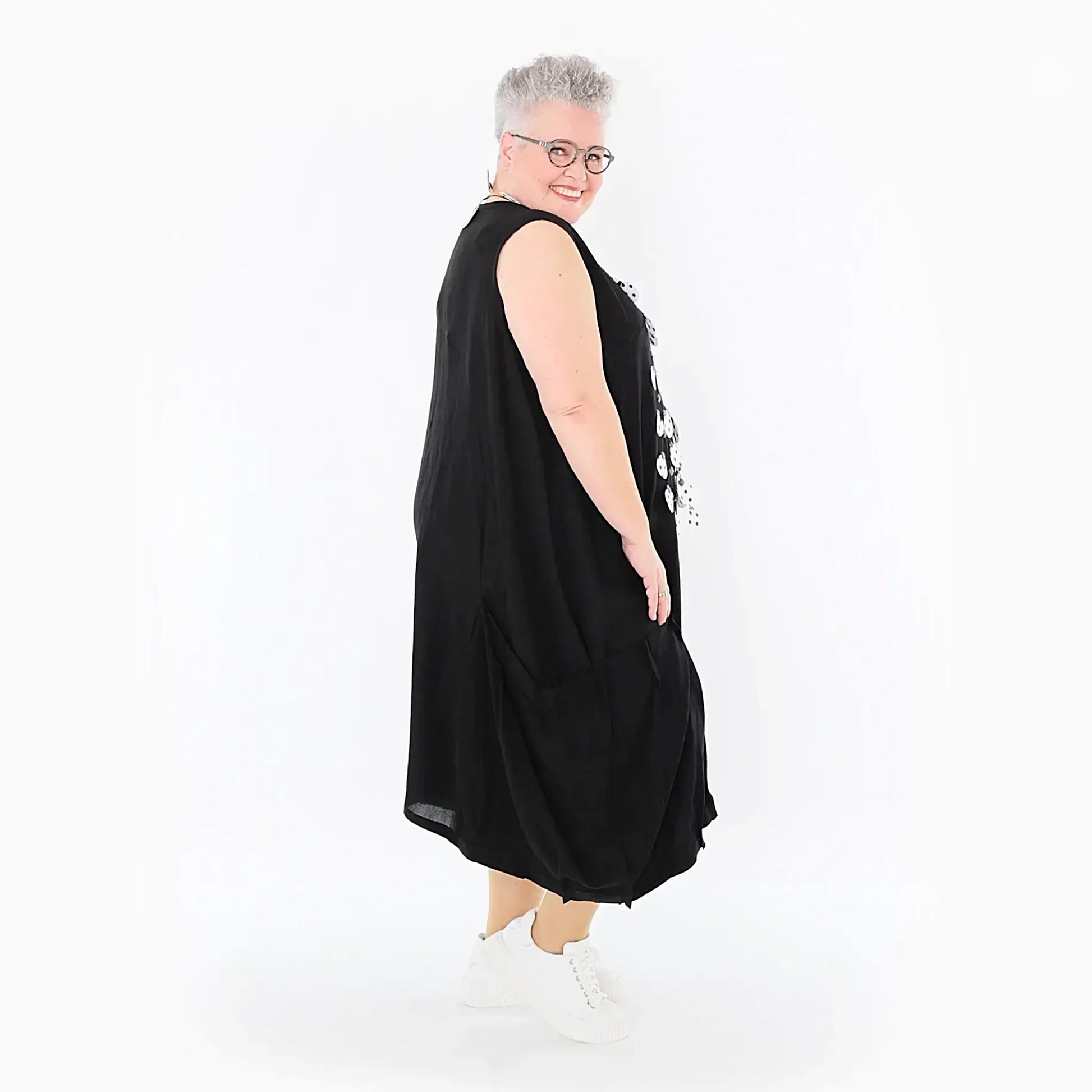  Ballonkleid von AKH Fashion aus Viskose, 1490.07093, Schwarz, Ausgefallen, Zeitlos, Schick