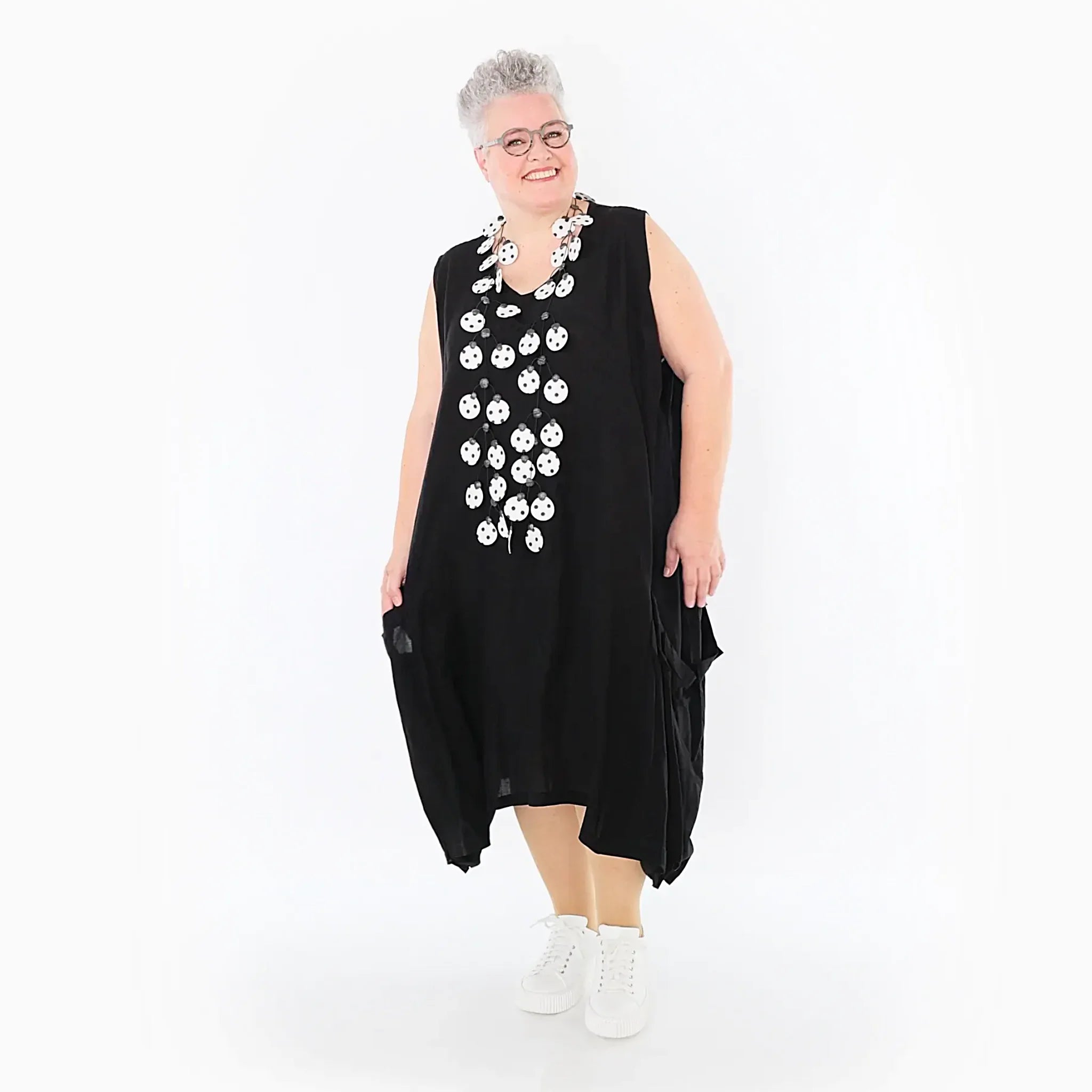  Ballonkleid von AKH Fashion aus Viskose, 1490.07093, Schwarz, Ausgefallen, Zeitlos, Schick