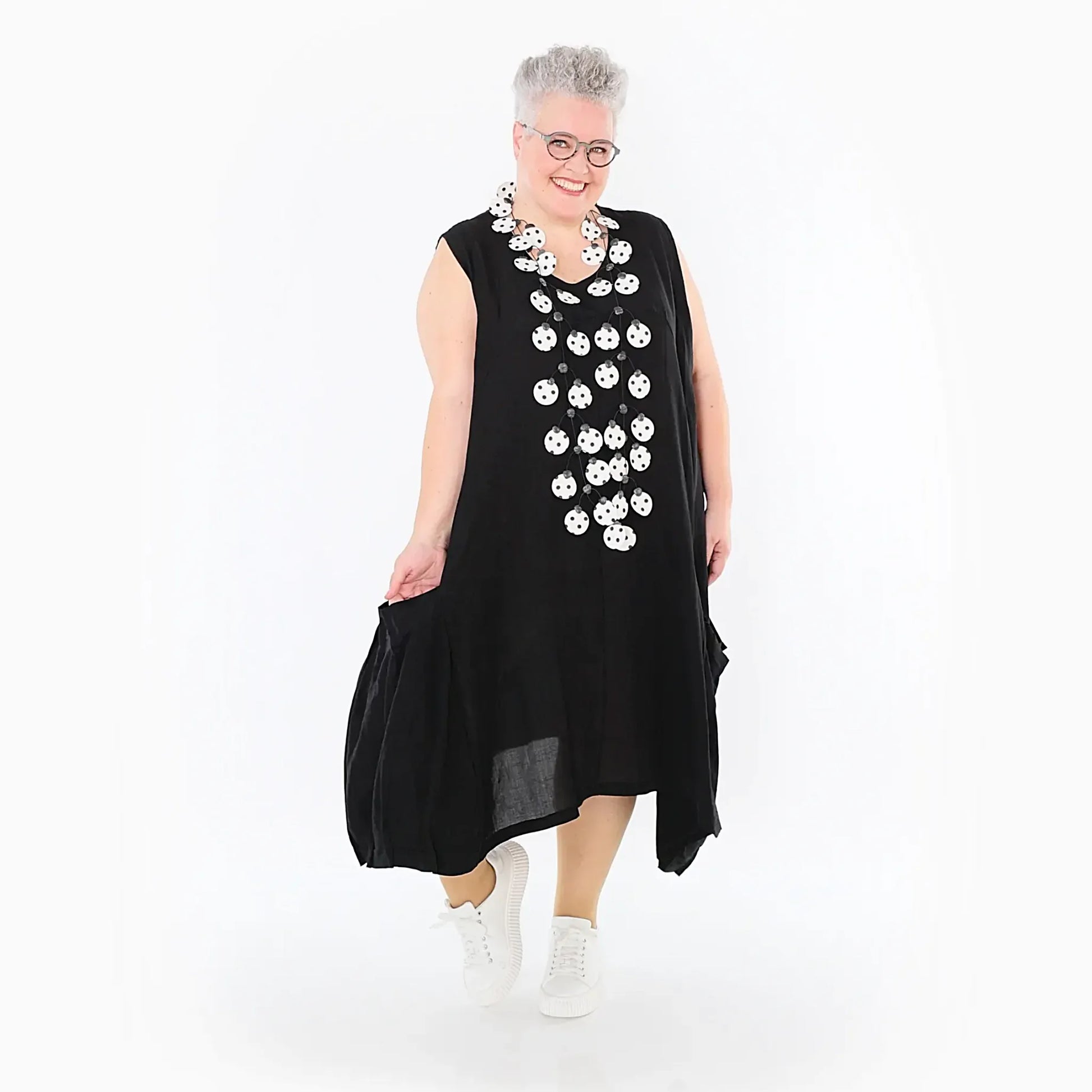  Ballonkleid von AKH Fashion aus Viskose, 1490.07093, Schwarz, Ausgefallen, Zeitlos, Schick