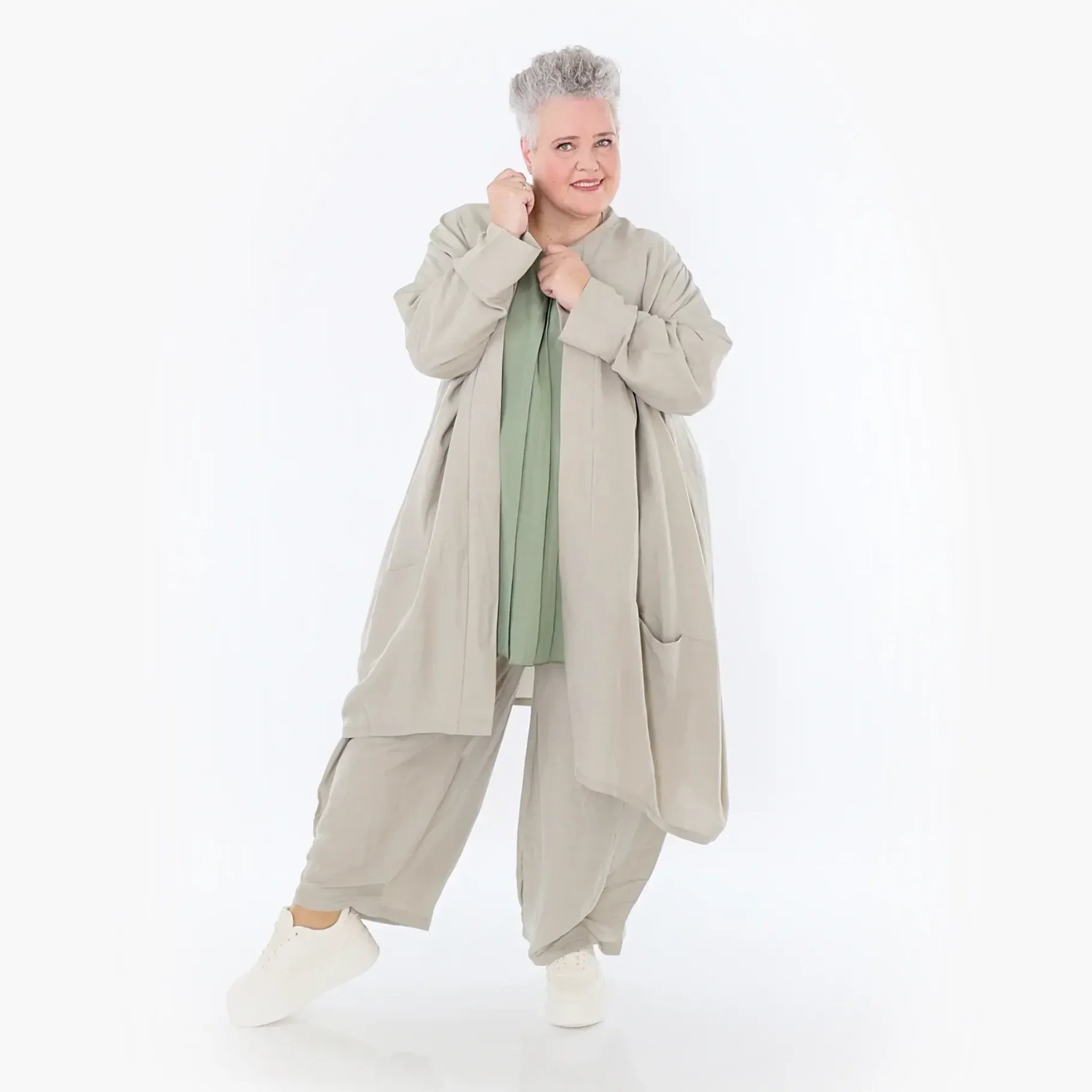  Ballon Cardigan von AKH Fashion aus Viskose, 1490.07094, Beige, Ausgefallen, Zeitlos