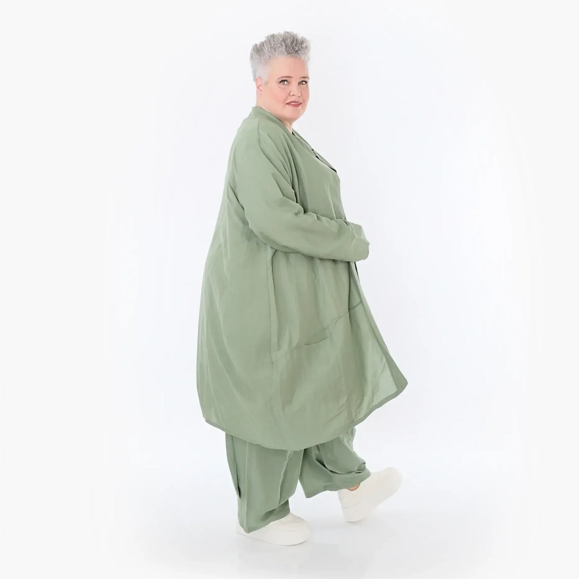  Ballon Cardigan von AKH Fashion aus Viskose, 1490.07094, Khaki, Ausgefallen, Zeitlos