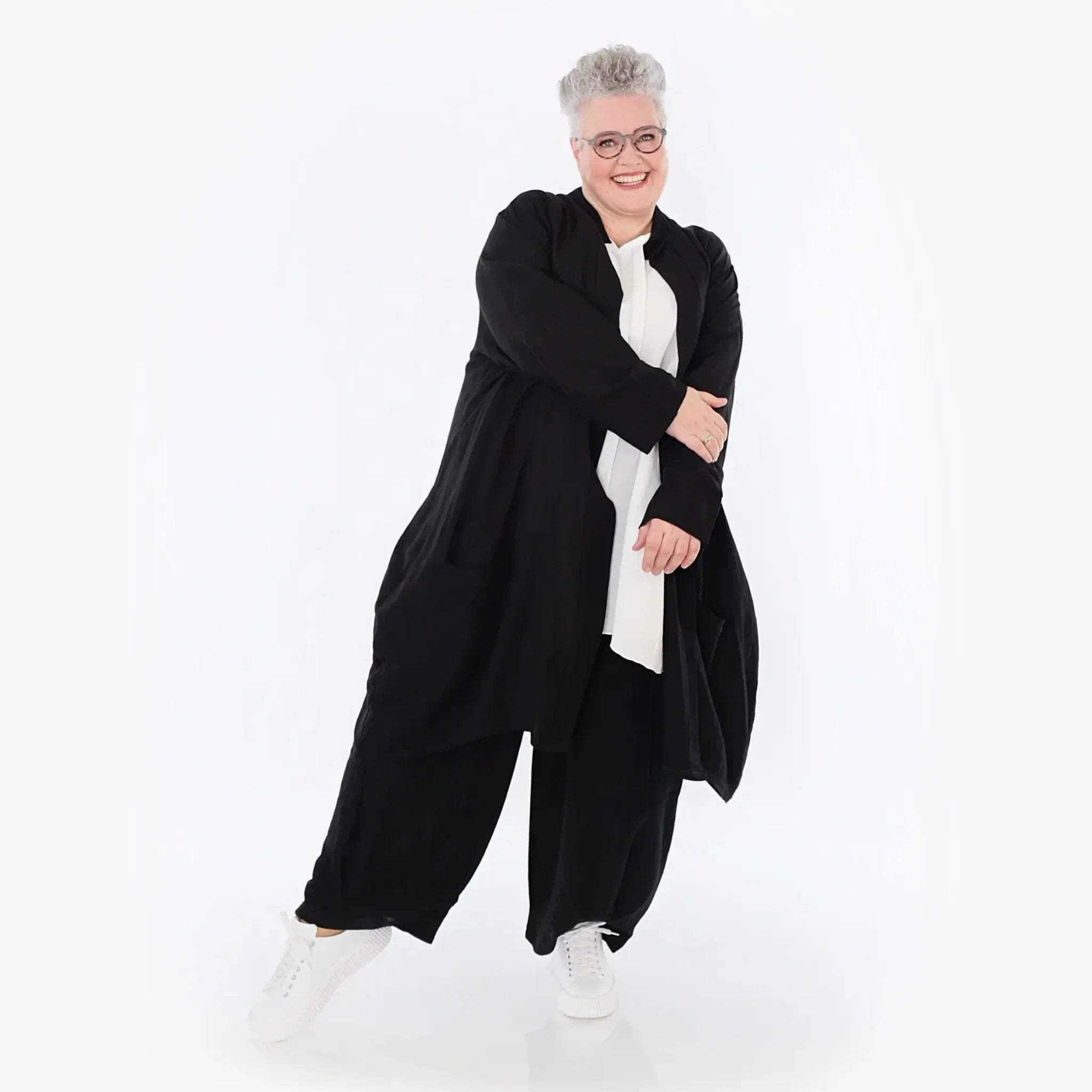  Ballon Cardigan von AKH Fashion aus Viskose, 1490.07094, Schwarz, Ausgefallen, Zeitlos
