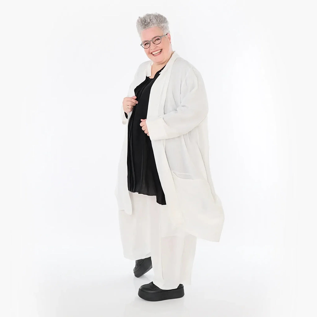  Ballon Cardigan von AKH Fashion aus Viskose, 1490.07094, Weiß, Ausgefallen, Zeitlos